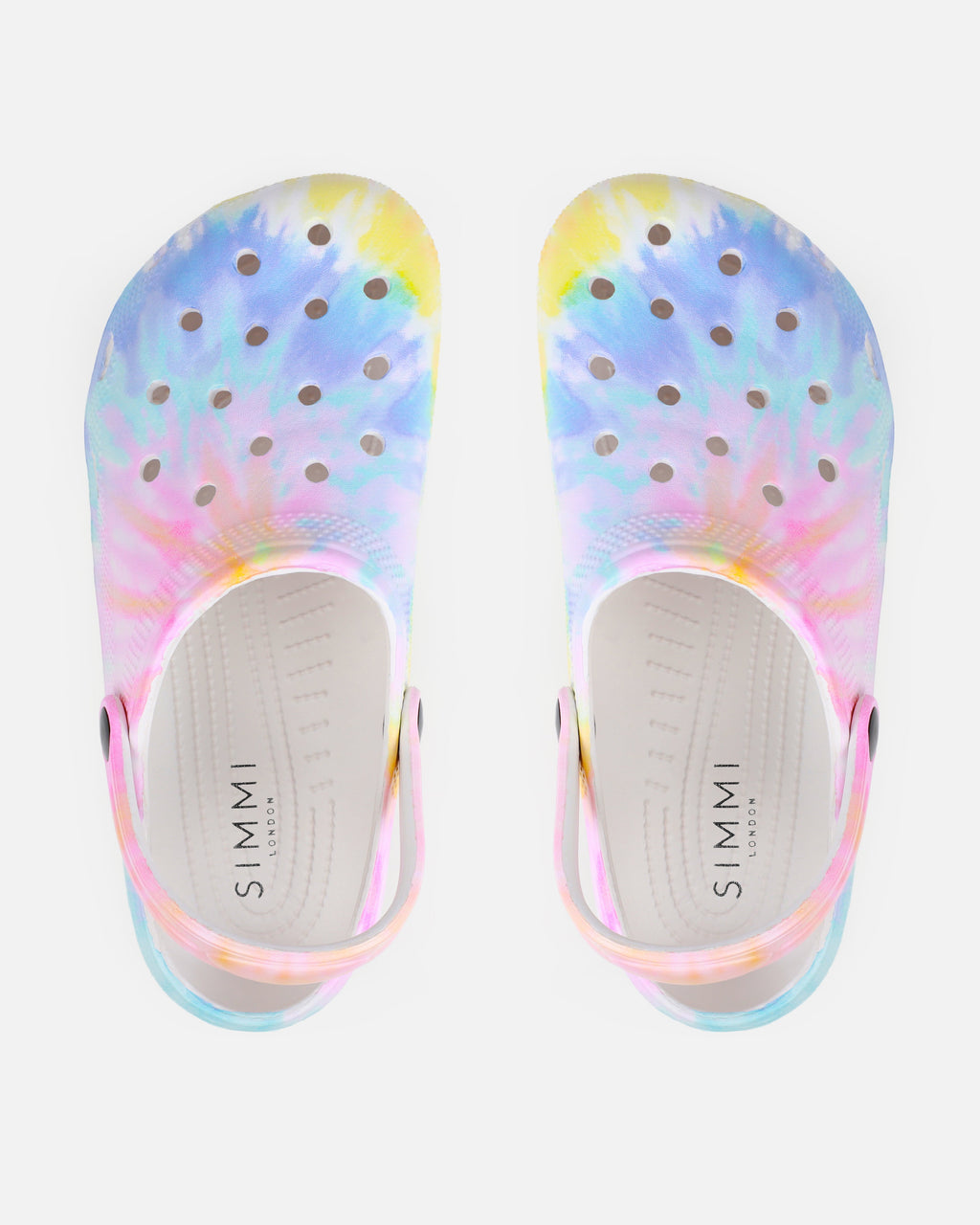 Cruz Purple And Yellow Tie Dye Moulded Flat Clogs