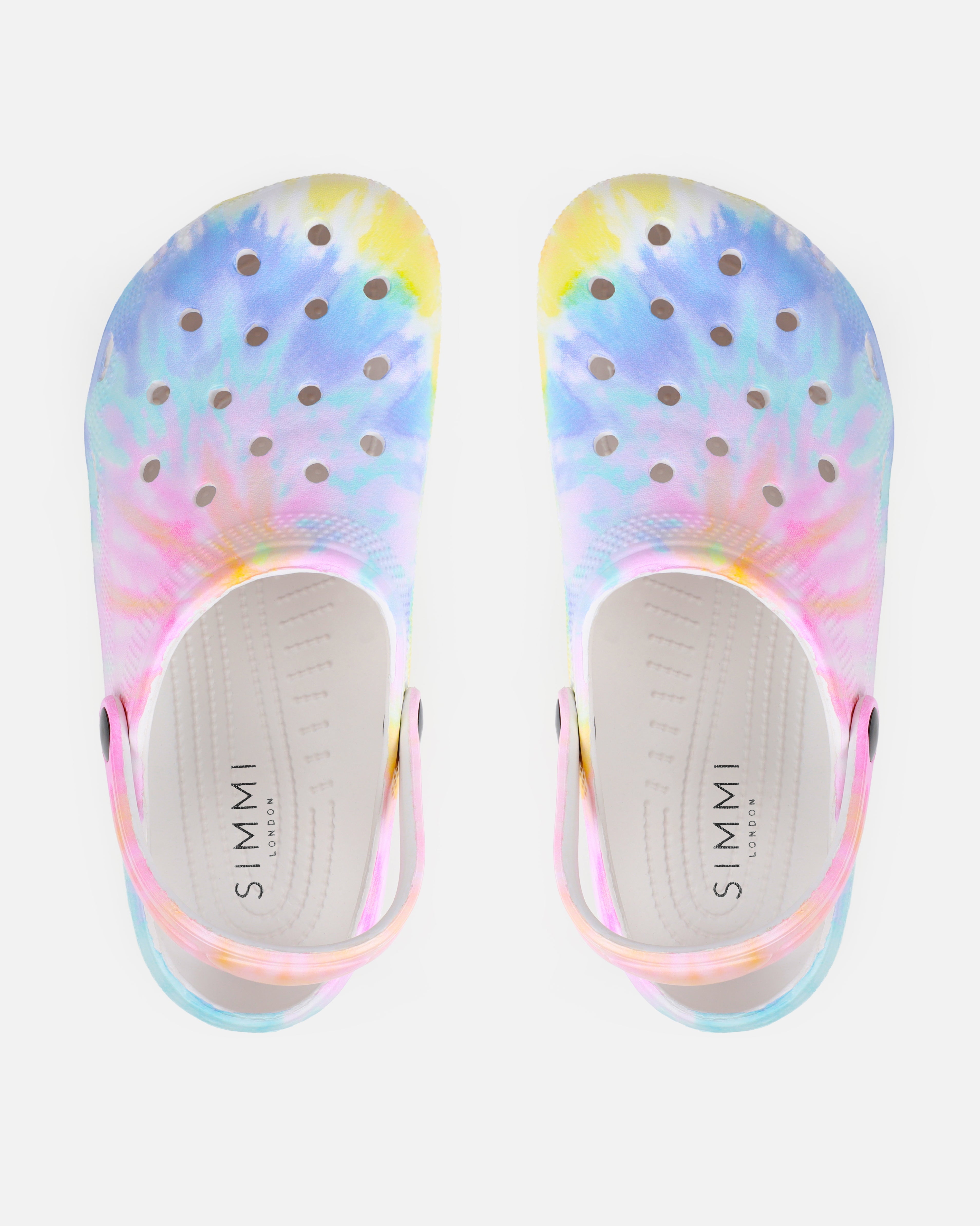 Cruz Purple And Yellow Tie Dye Moulded Flat Clogs