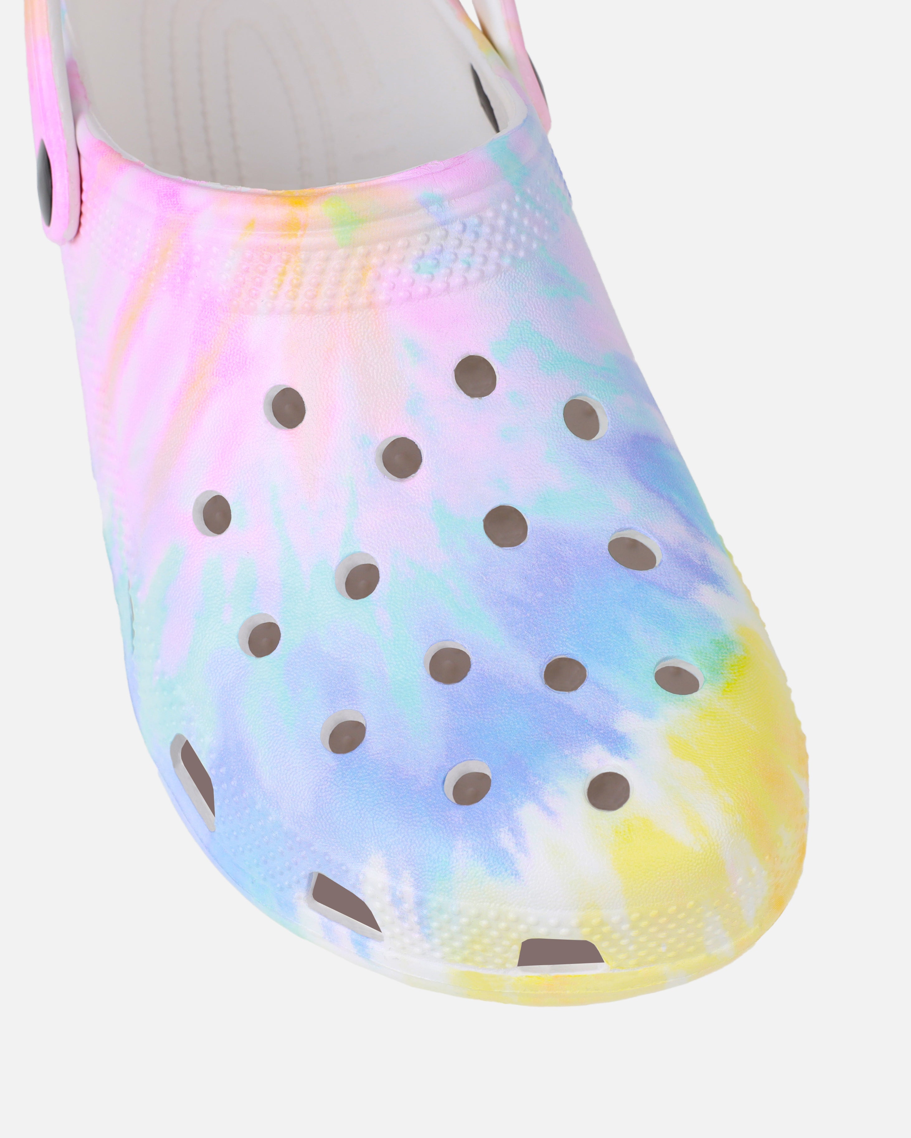 Cruz Purple And Yellow Tie Dye Moulded Flat Clogs