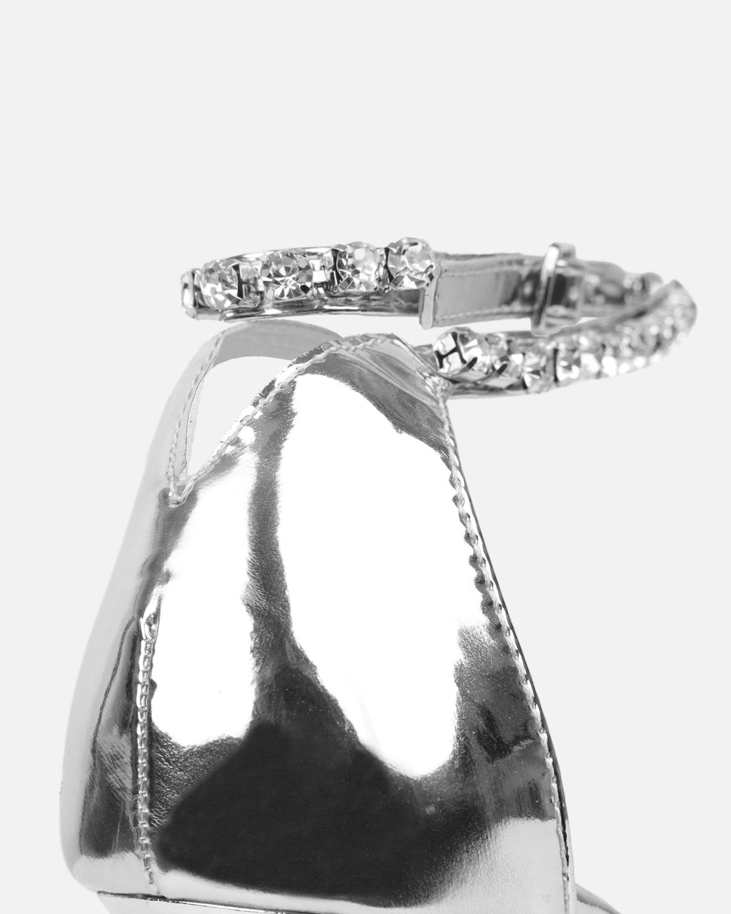 Brielle Silver Diamante Heeled Sandals