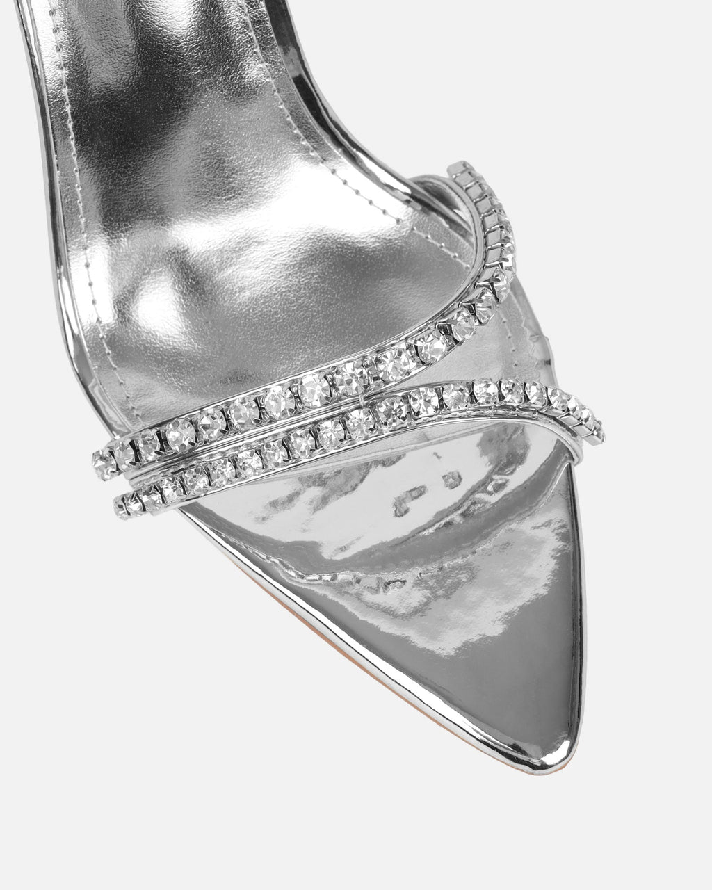Brielle Silver Diamante Heeled Sandals