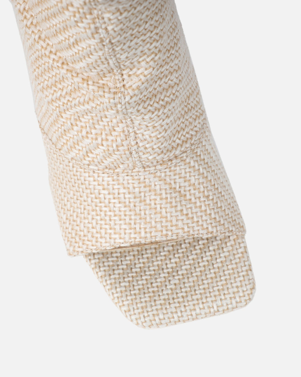 Dakira Beige Woven Over The Knee Open Toe Boots