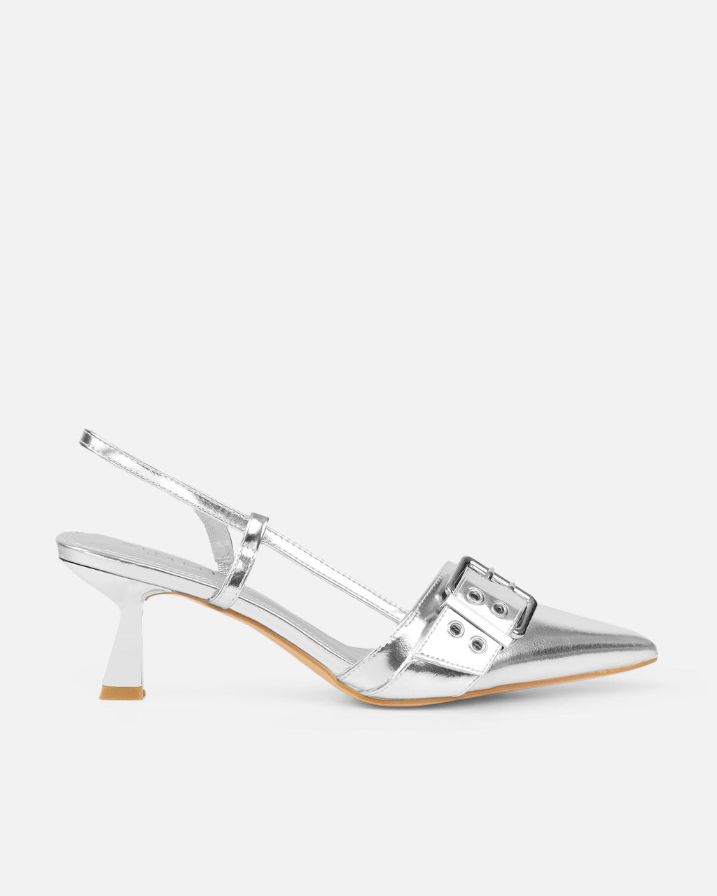 Dala Silver Metallic Low Court Shoes