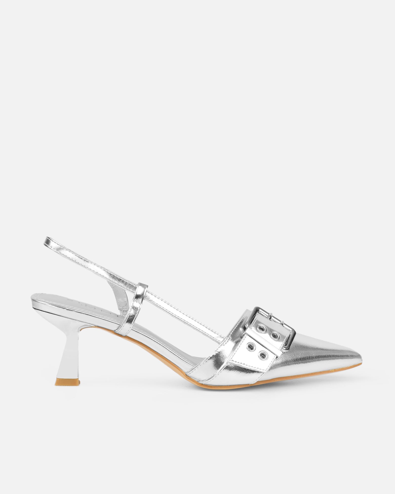Dala Silver Metallic Low Court Shoes
