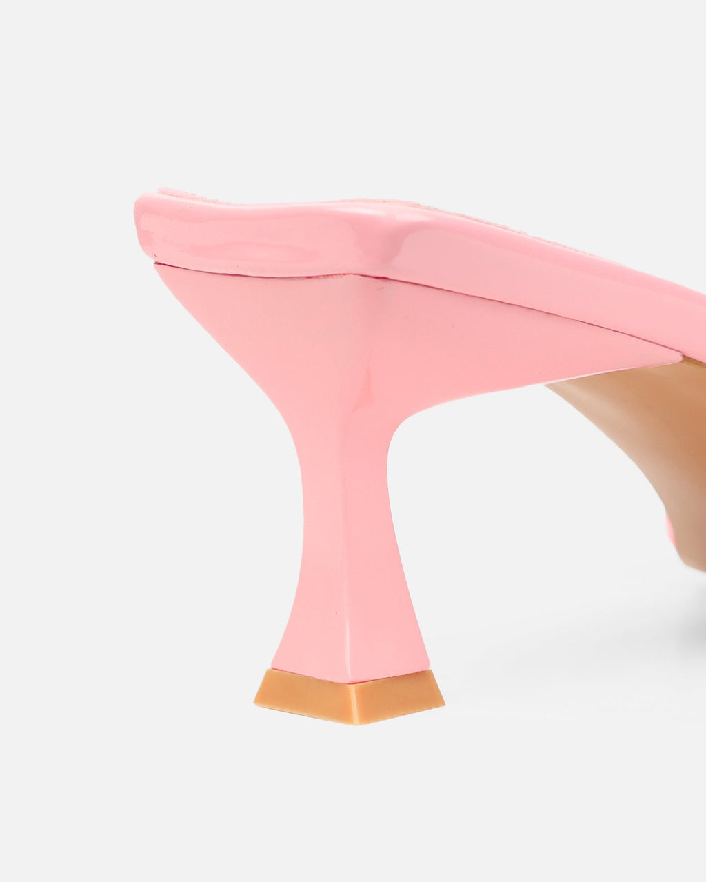 Dallyn Pink Patent Mule Heeled Sandals