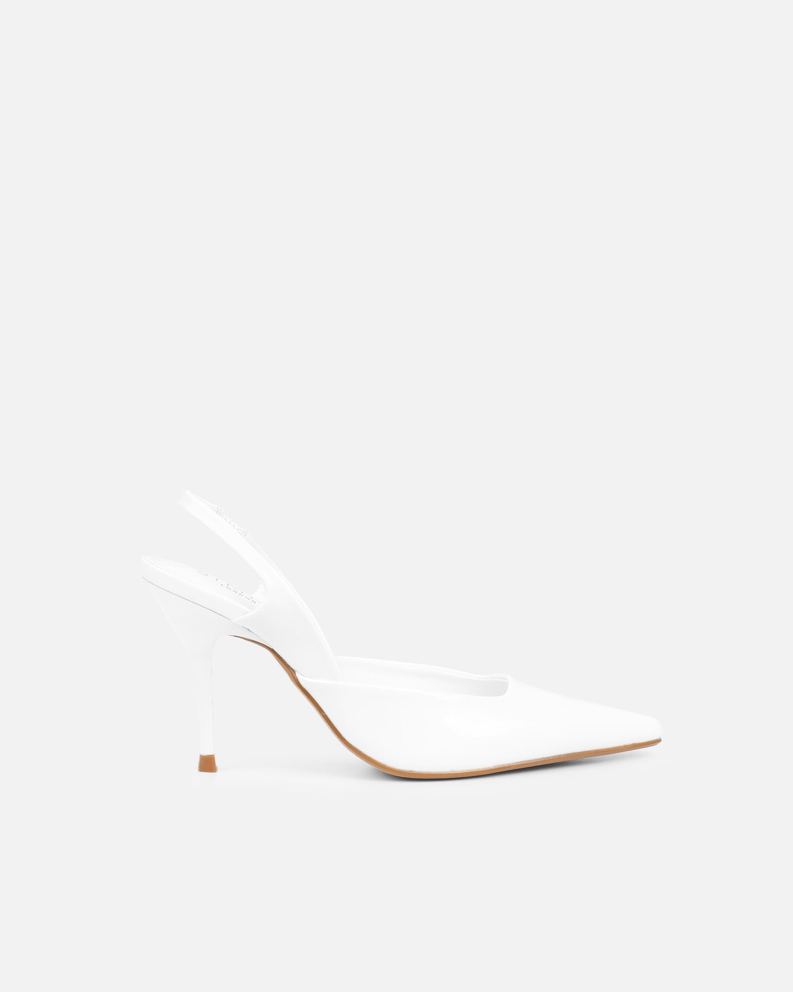 Darcia White Box Sling Back Court Shoes