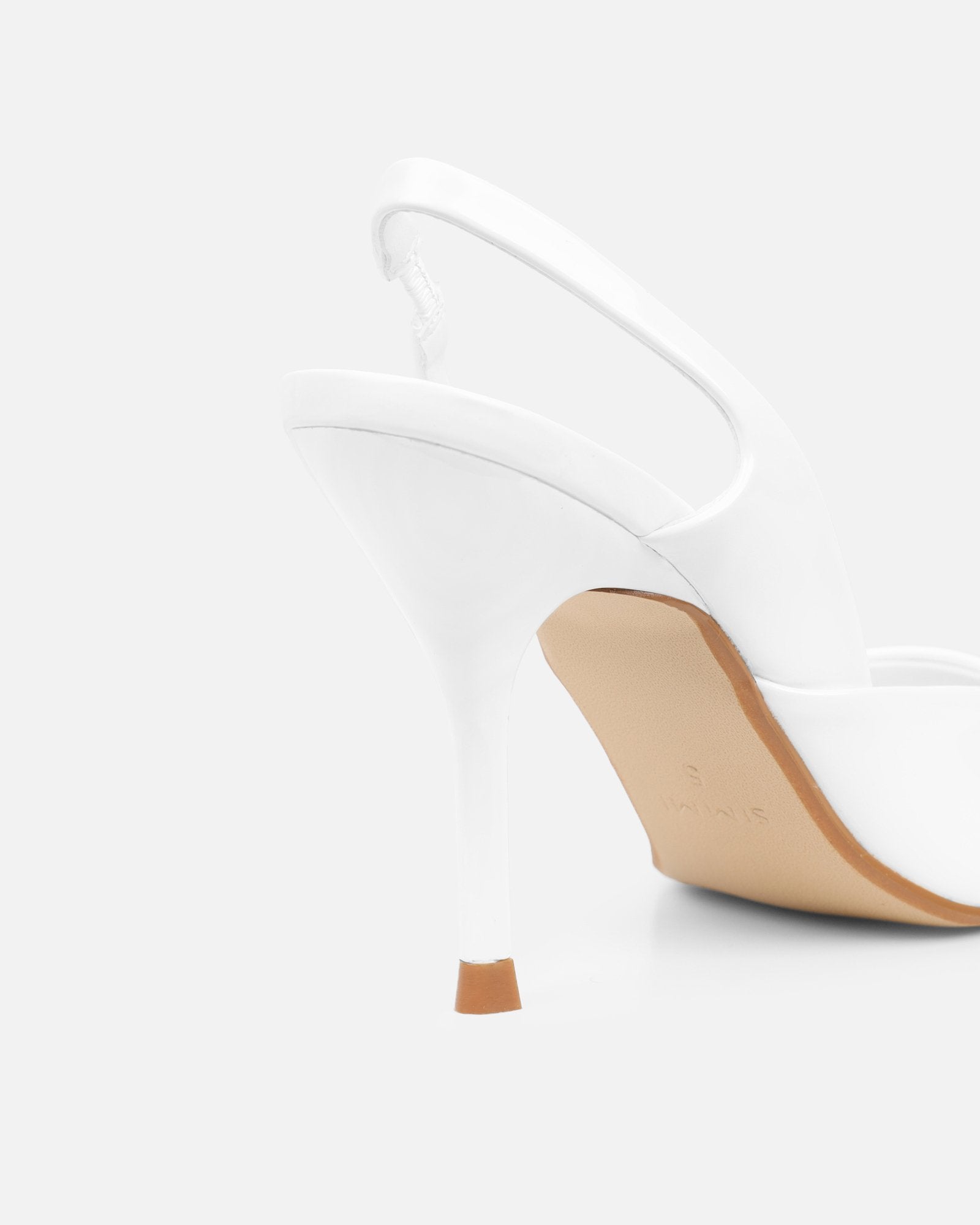 Darcia White Box Sling Back Court Shoes