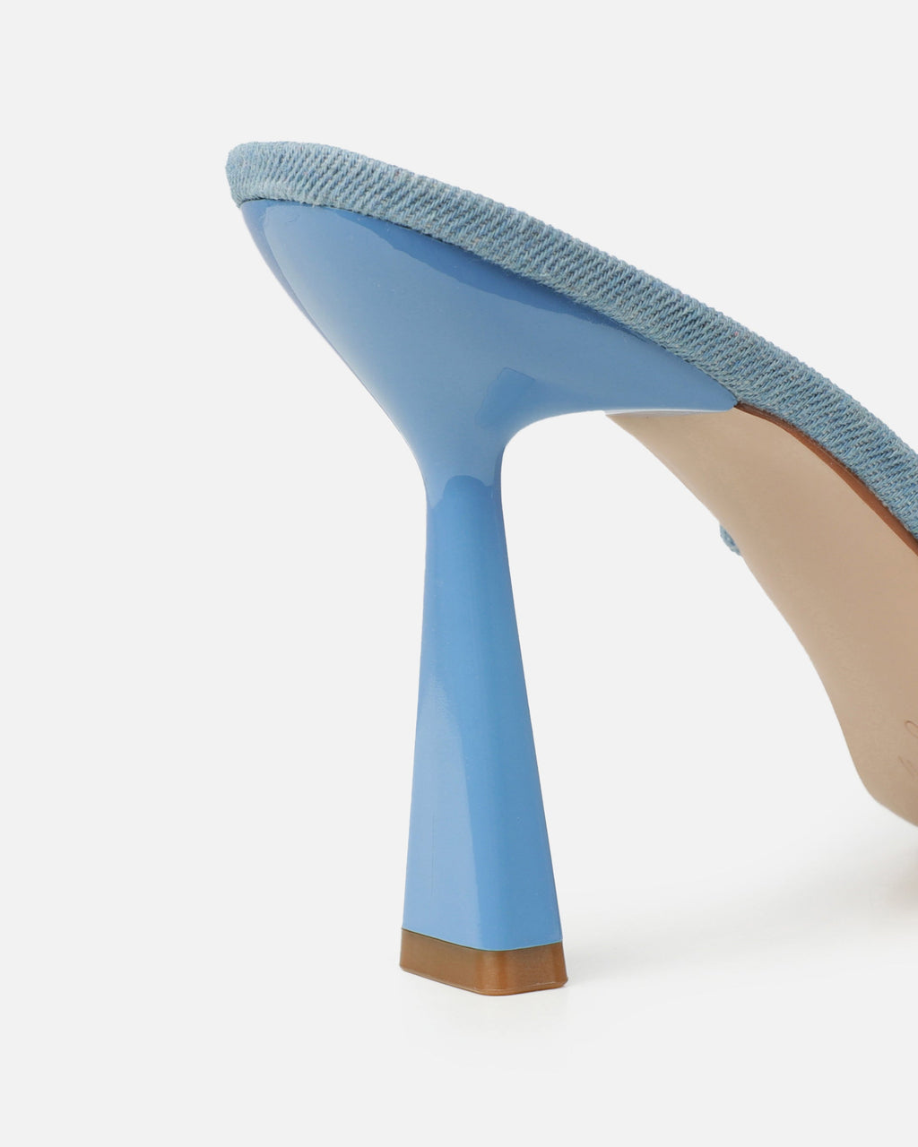 Davina Blue Denim Diamante Bow Lace Up Court Shoes