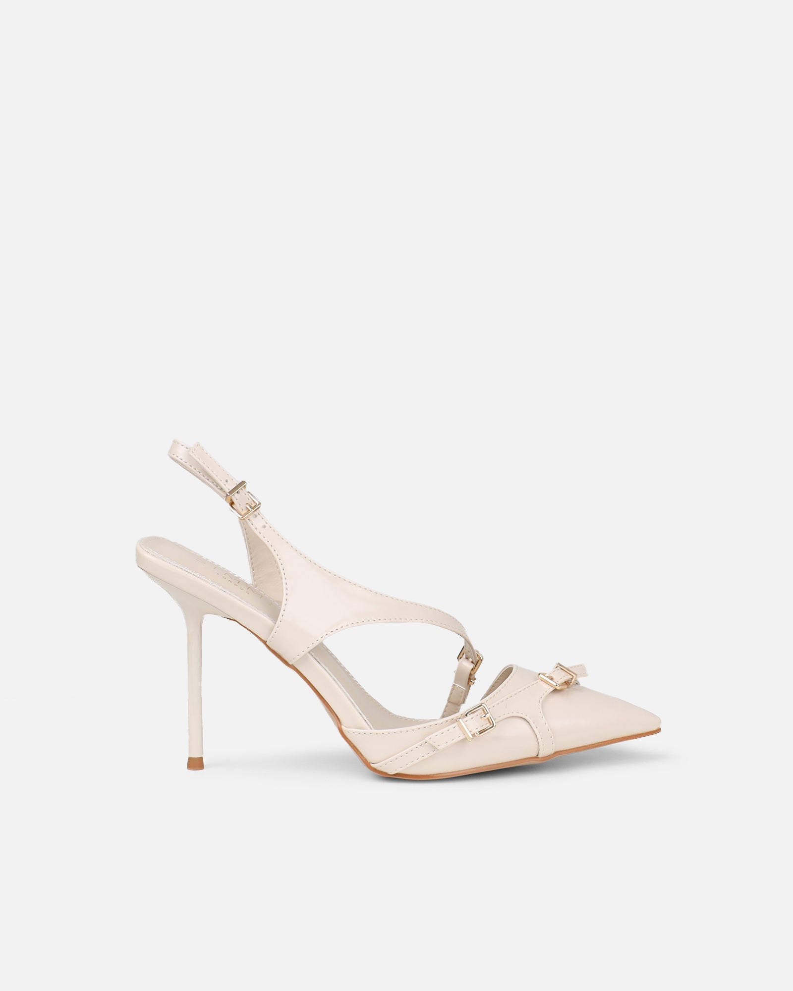 Vale stone box harness detail court shoes