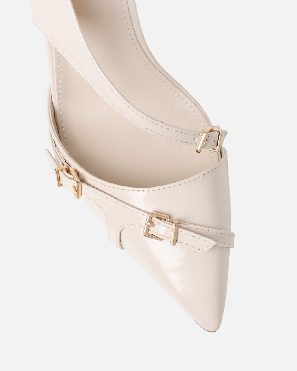 Vale stone box harness detail court shoes