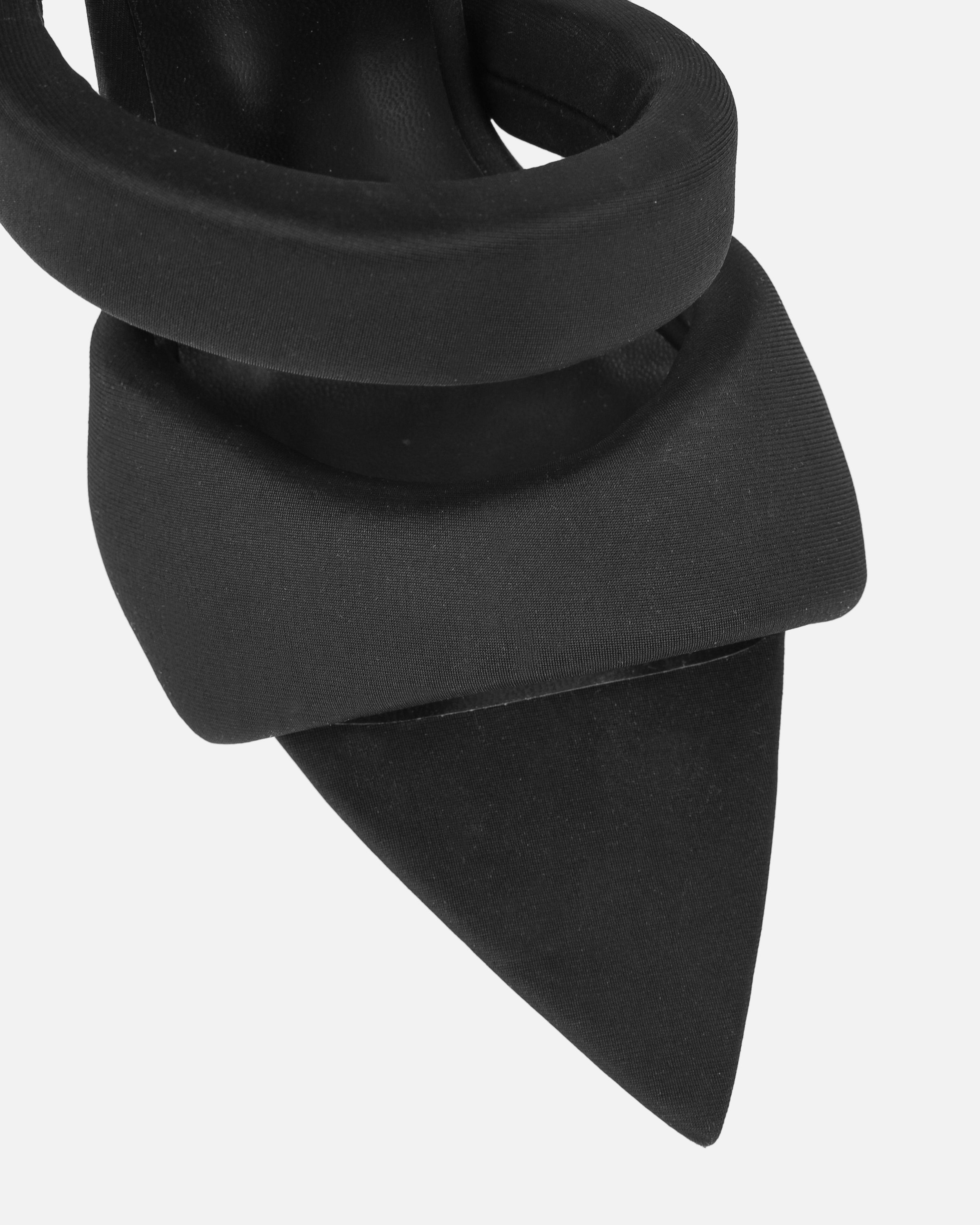 Dio Black Lycra Pointed Toe Heeled Sandals