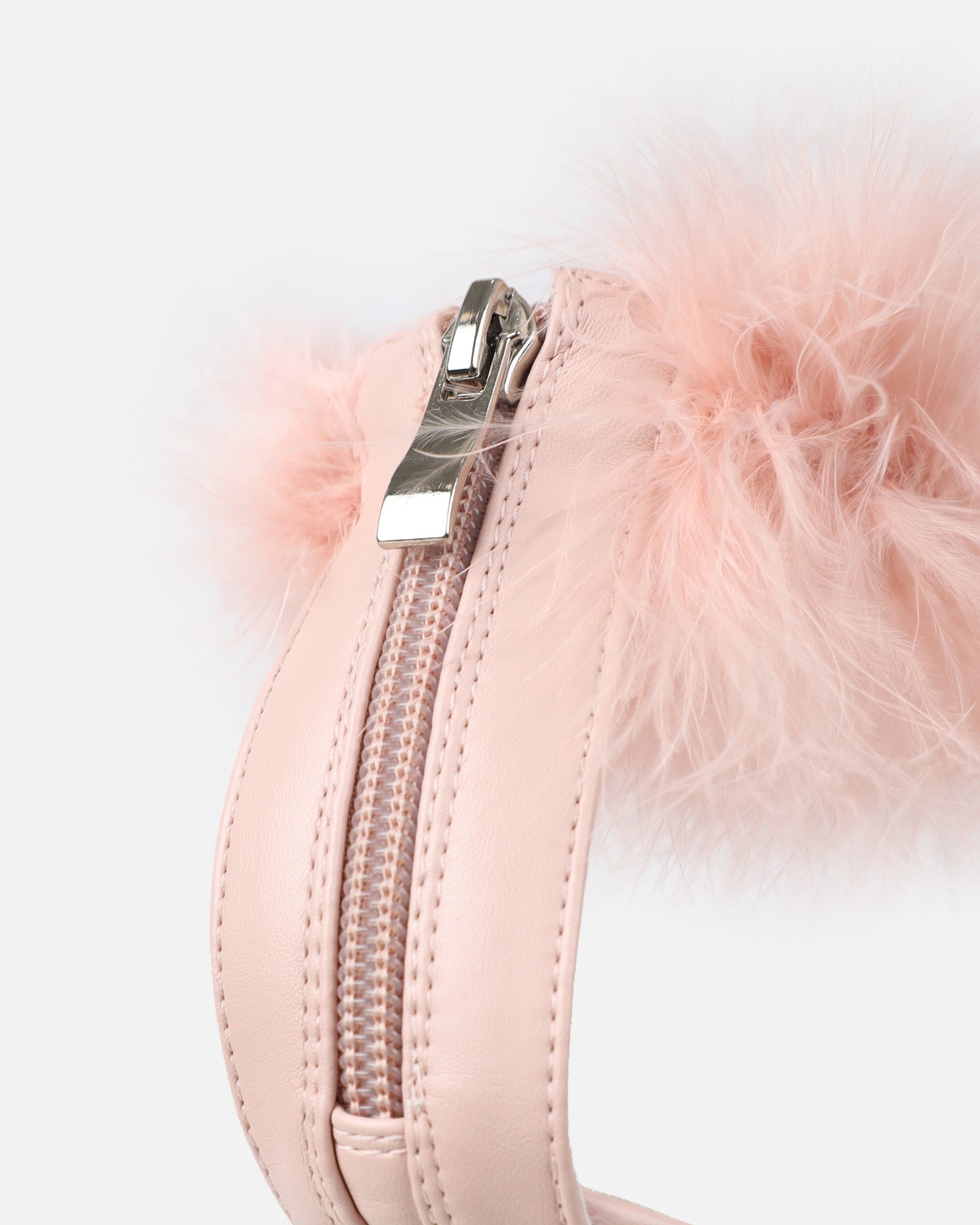 Diva Pink Clear Platform Fluffy Heeled Sandals