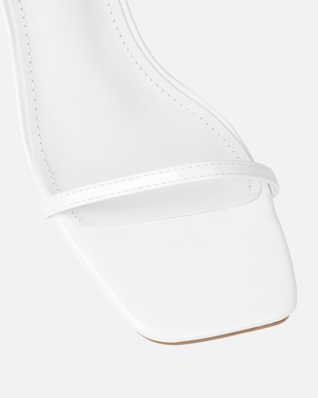 Devon White Patent Low Heeled Sandals