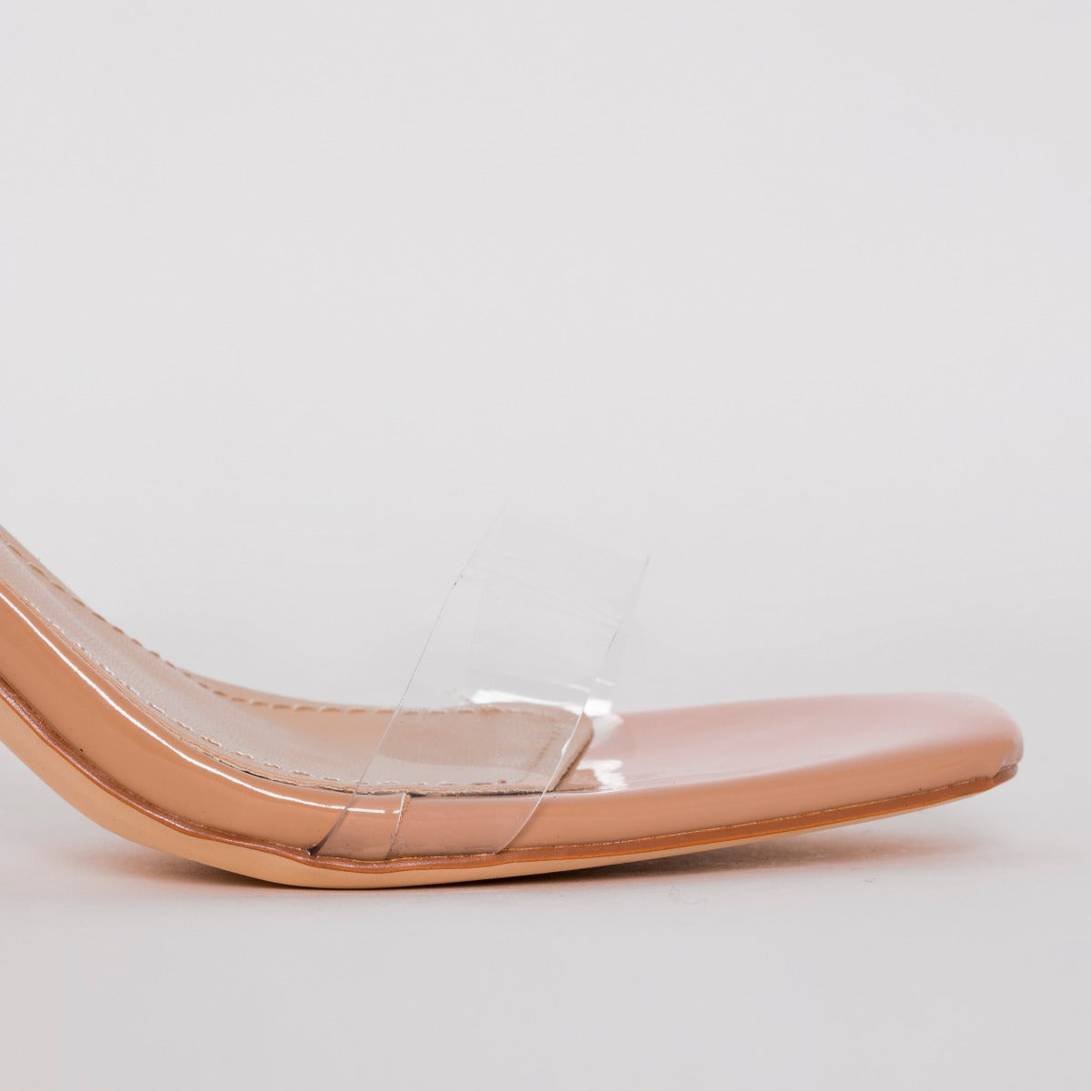 Truo Wide Fit Nude Clear Lace up Stiletto Heels