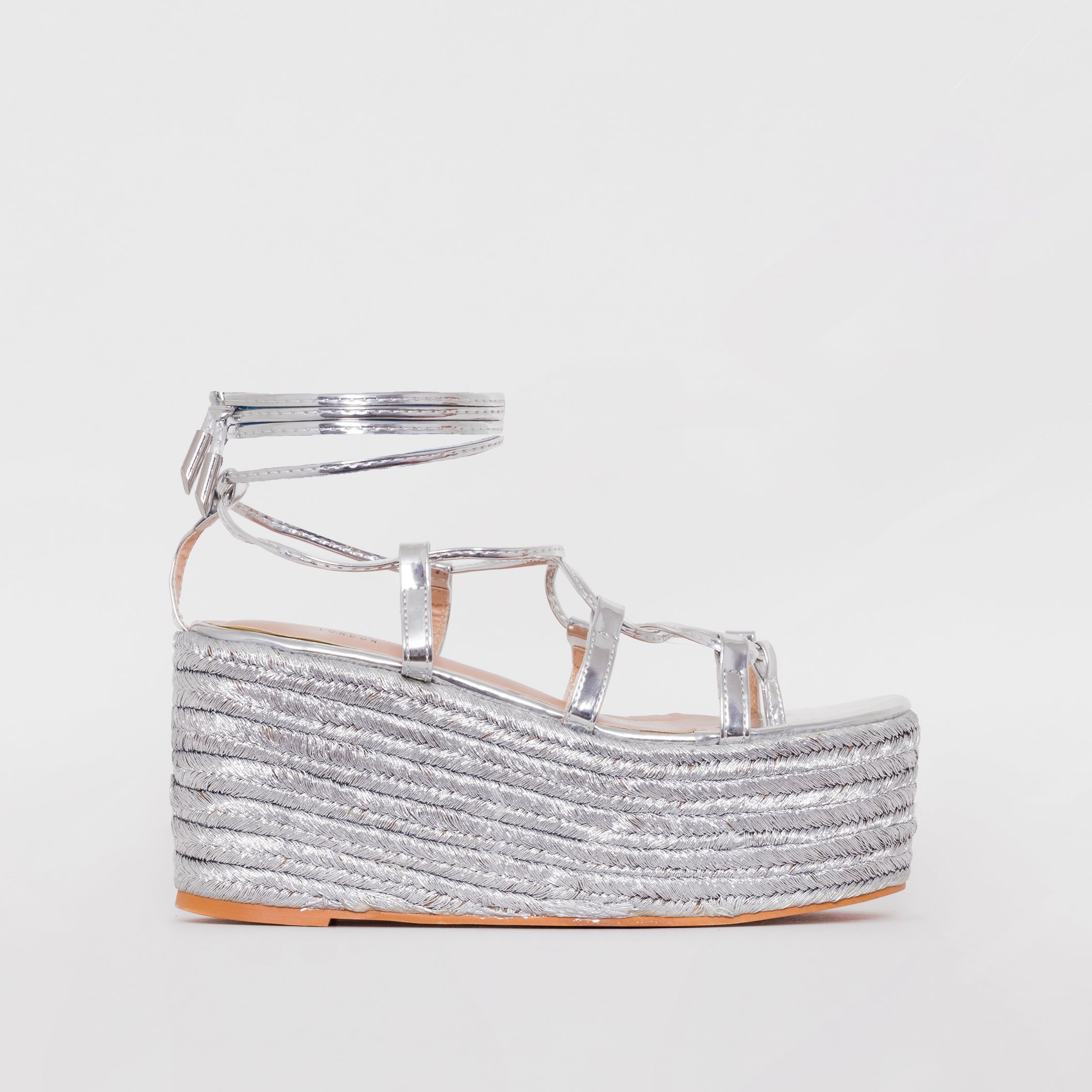 Terisa Silver Mirror Espadrille Flatforms