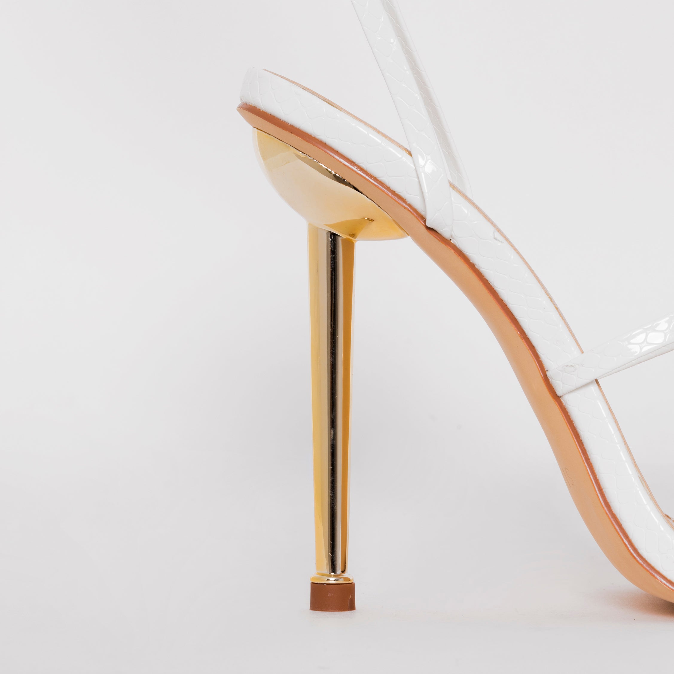 Tyler White Snake Print Lace Up Heels