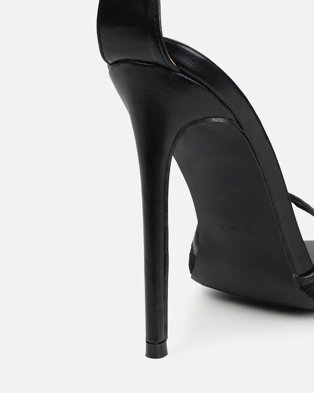 Eavie Black Lace Heeled Sandals
