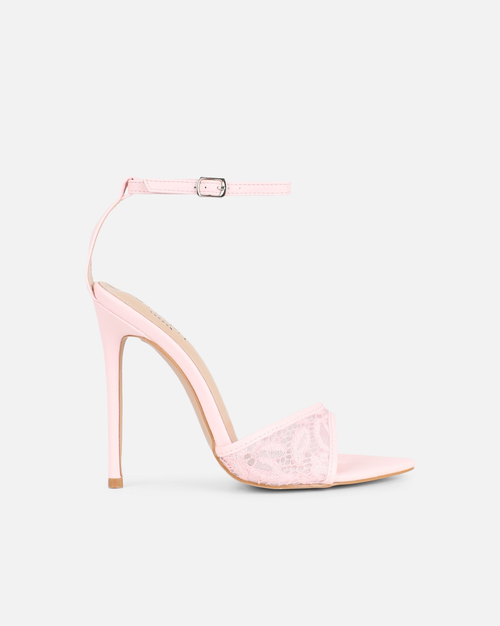 Eavie Pink Lace Heeled Sandals