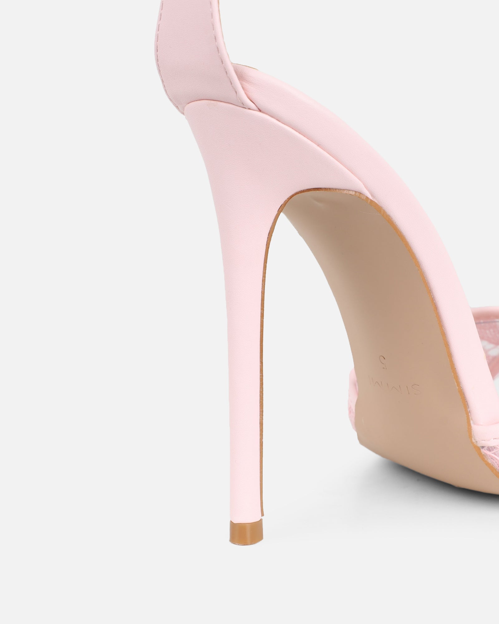 Eavie Pink Lace Heeled Sandals