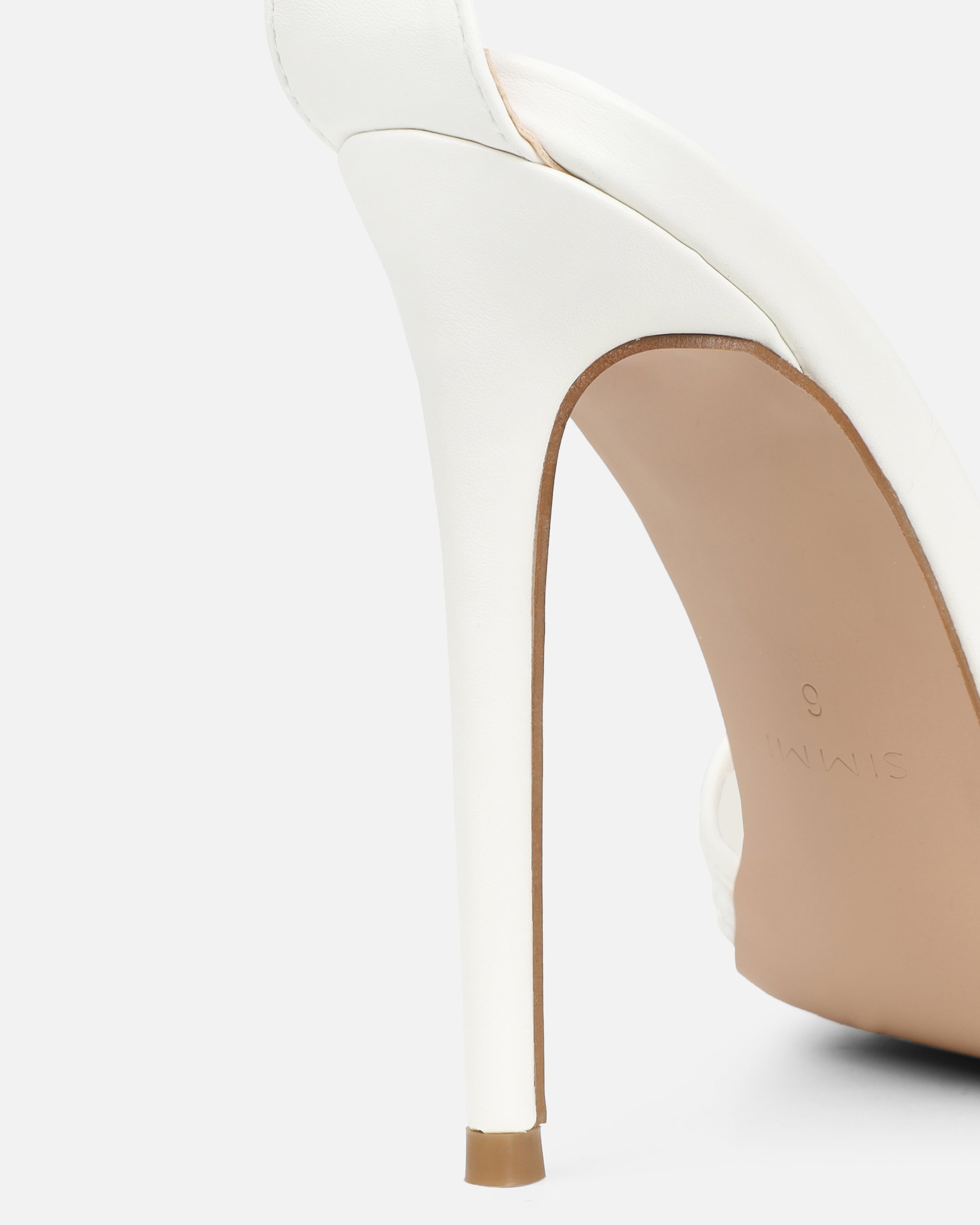 Eavie White Lace Heeled Sandals