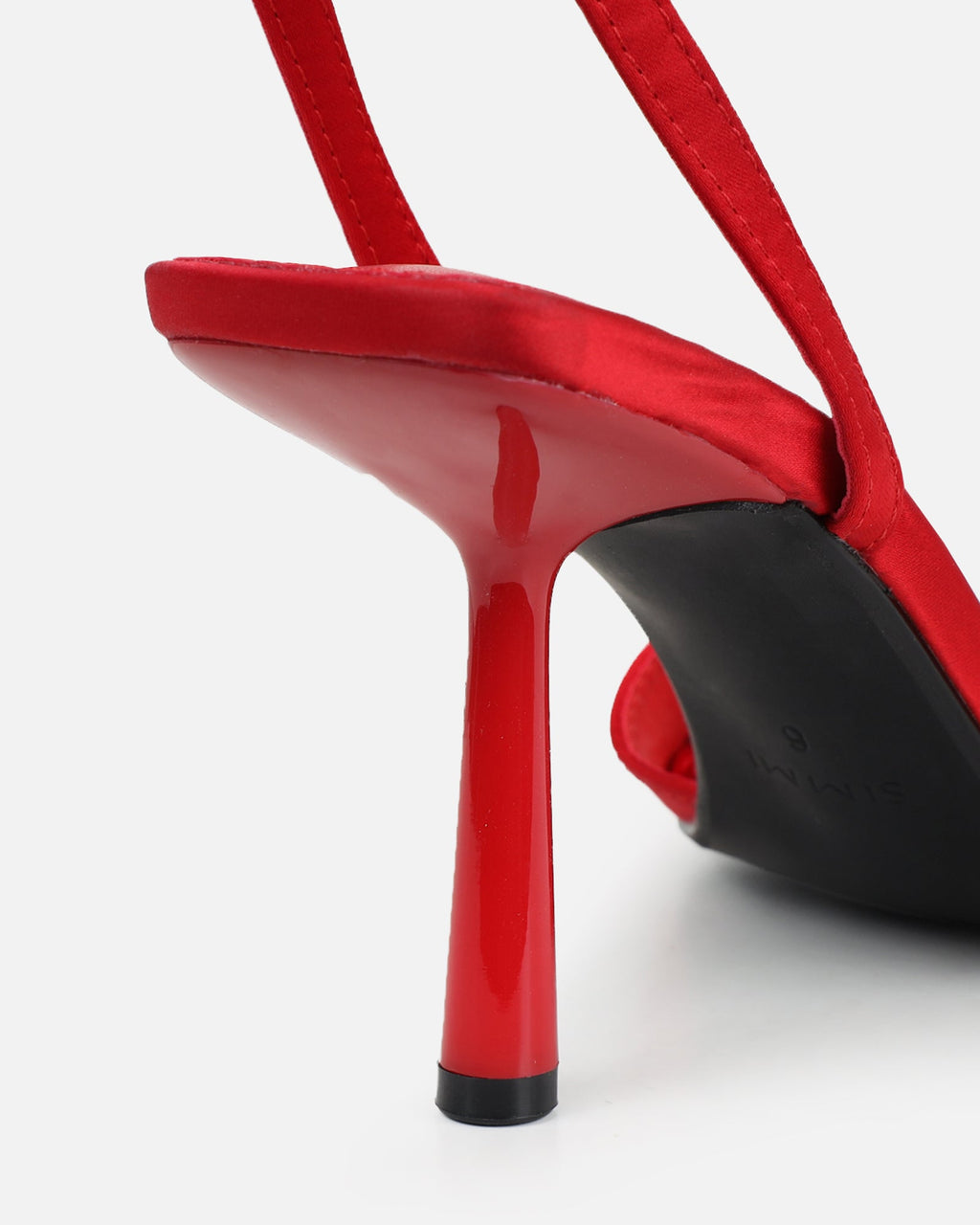 Ebba red satin heeled sandals