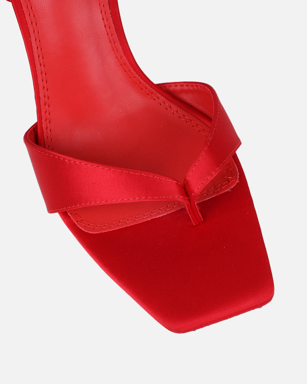 Ebba red satin heeled sandals