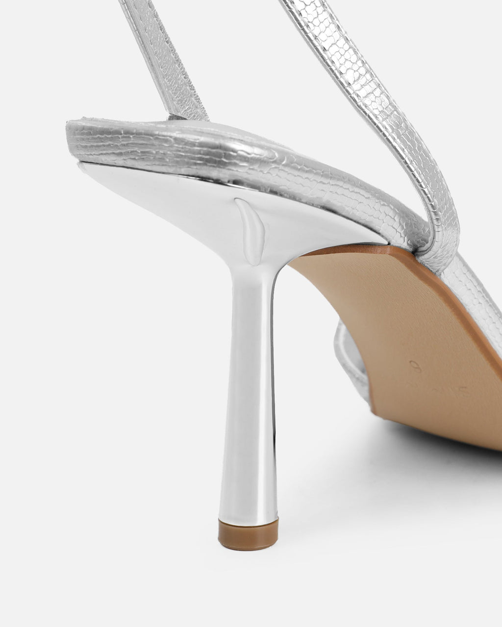 Ebba silver crackle heeled sandals