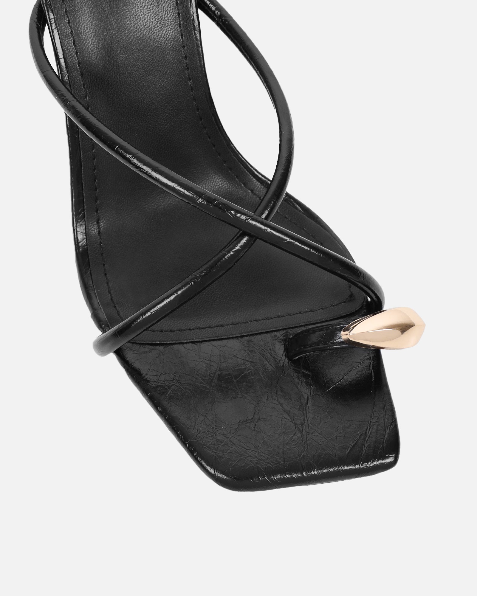 Maureen Black Gold Detail Mules