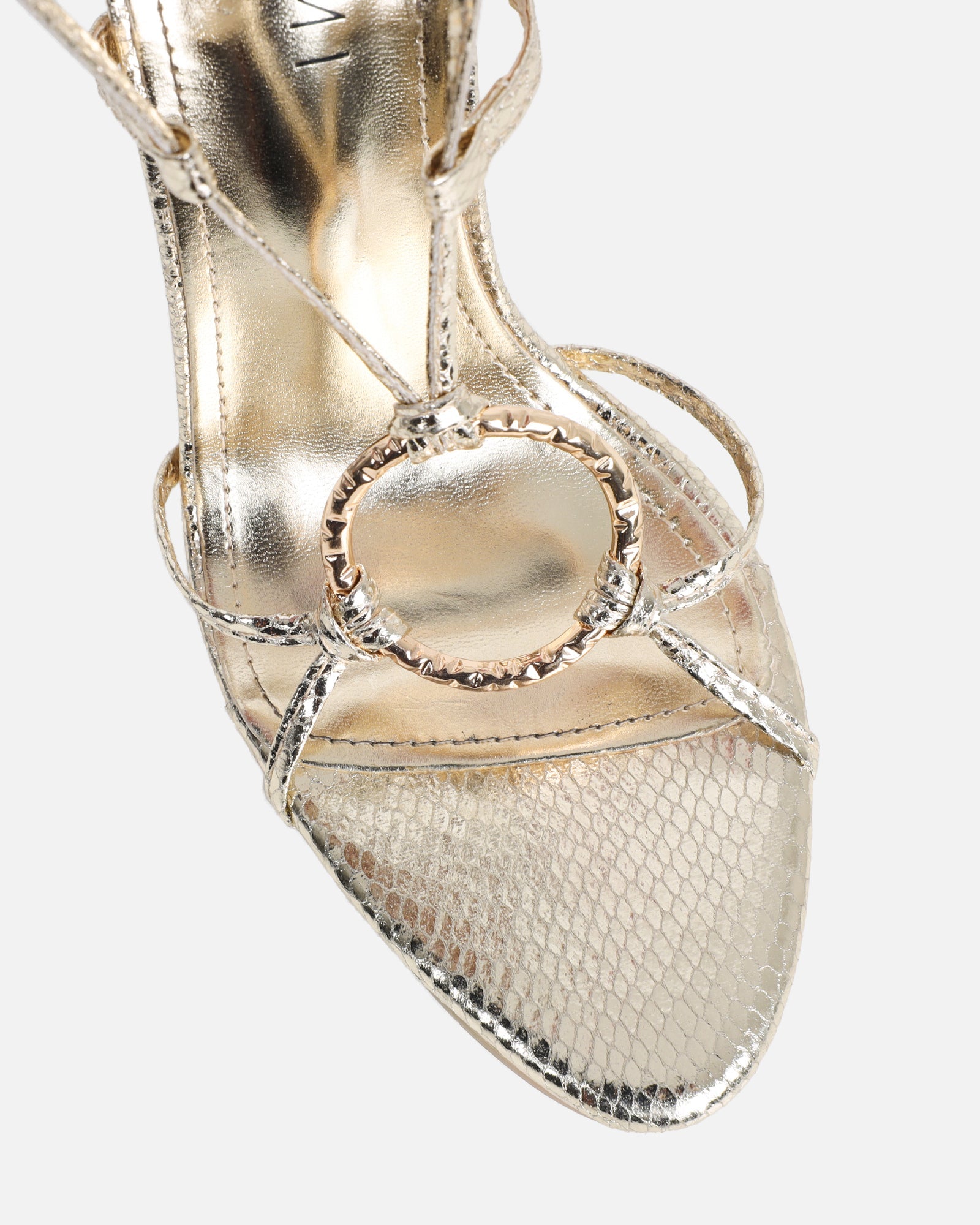 Elous Gold Snake Gold Detail Heeled Sandals
