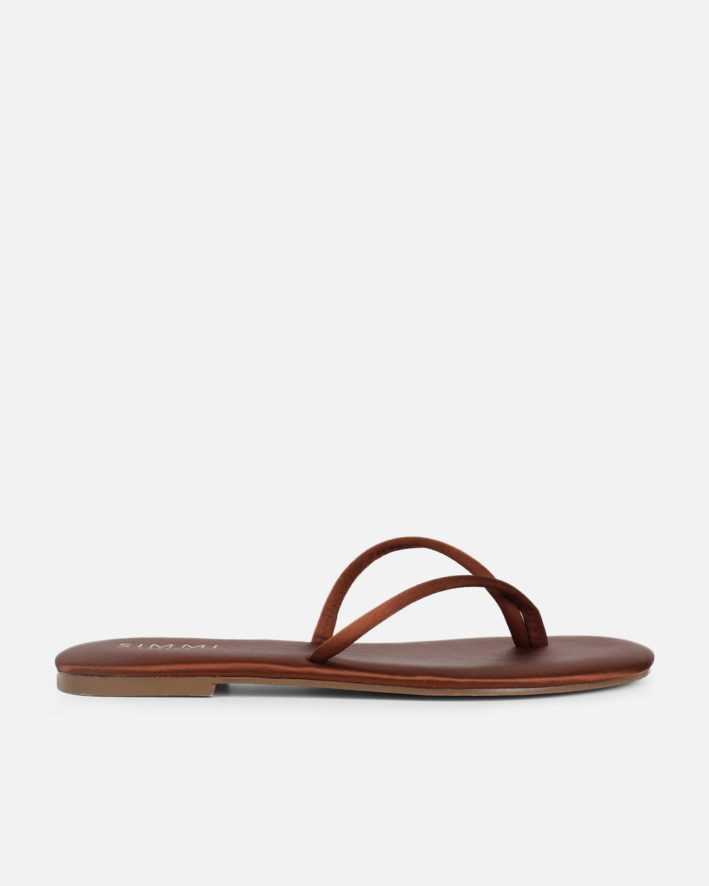 Elmas Chocolate Brown Satin Toe Post Sandals