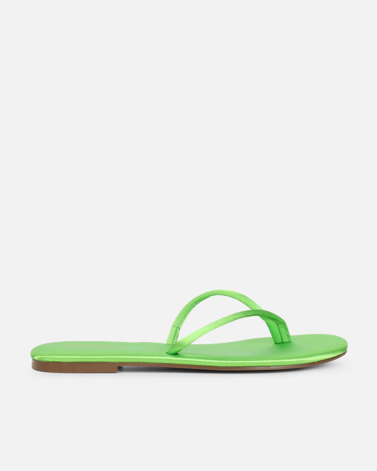 Elmas Green Satin Toe Post Sandals
