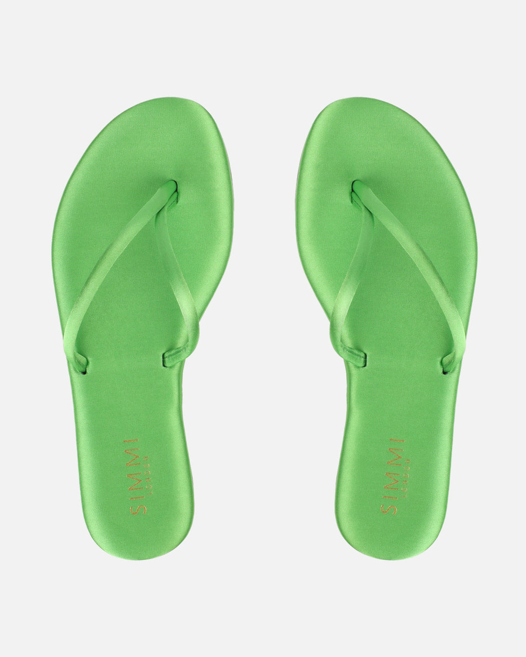 Elmas Green Satin Toe Post Sandals