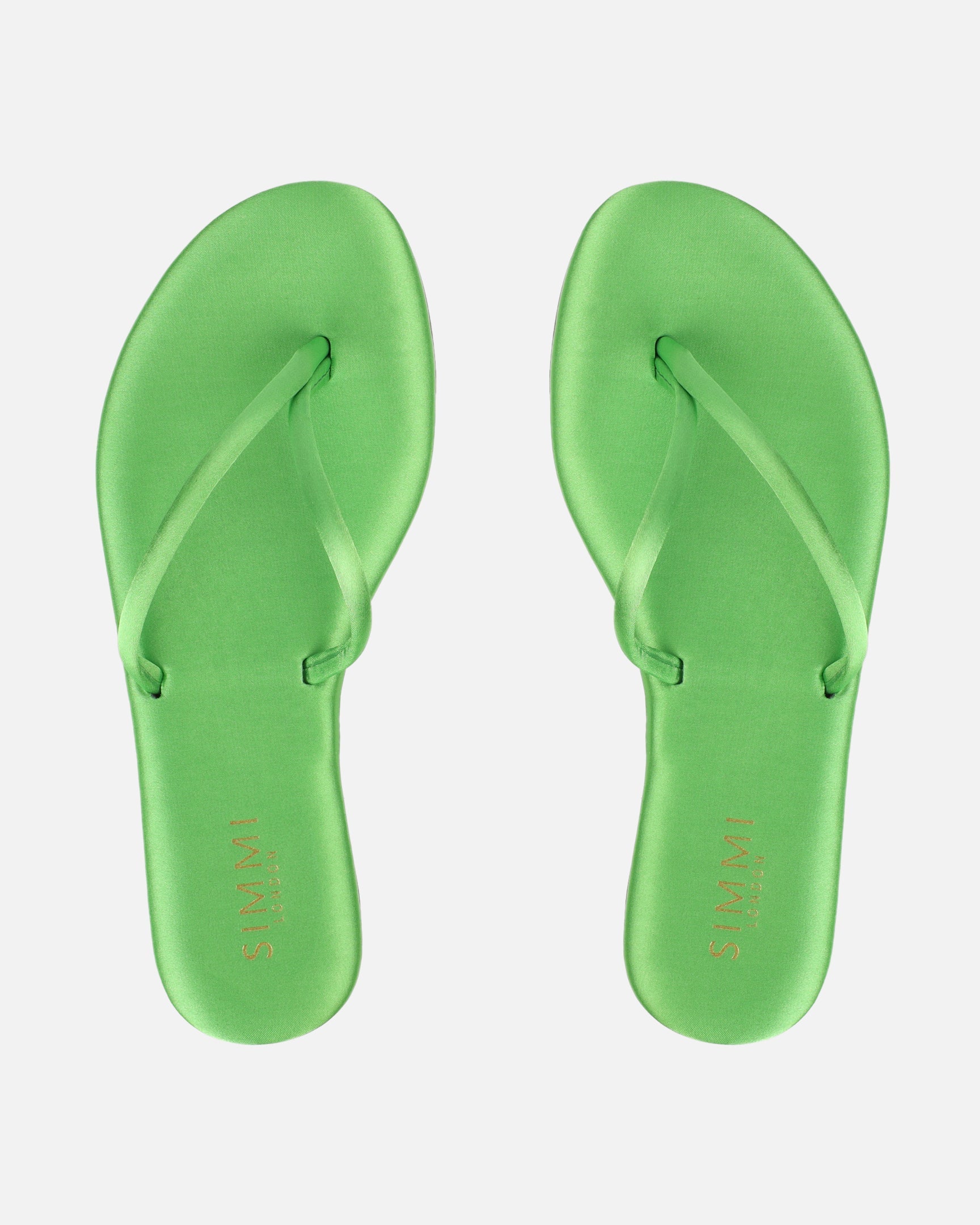 Elmas Green Satin Toe Post Sandals