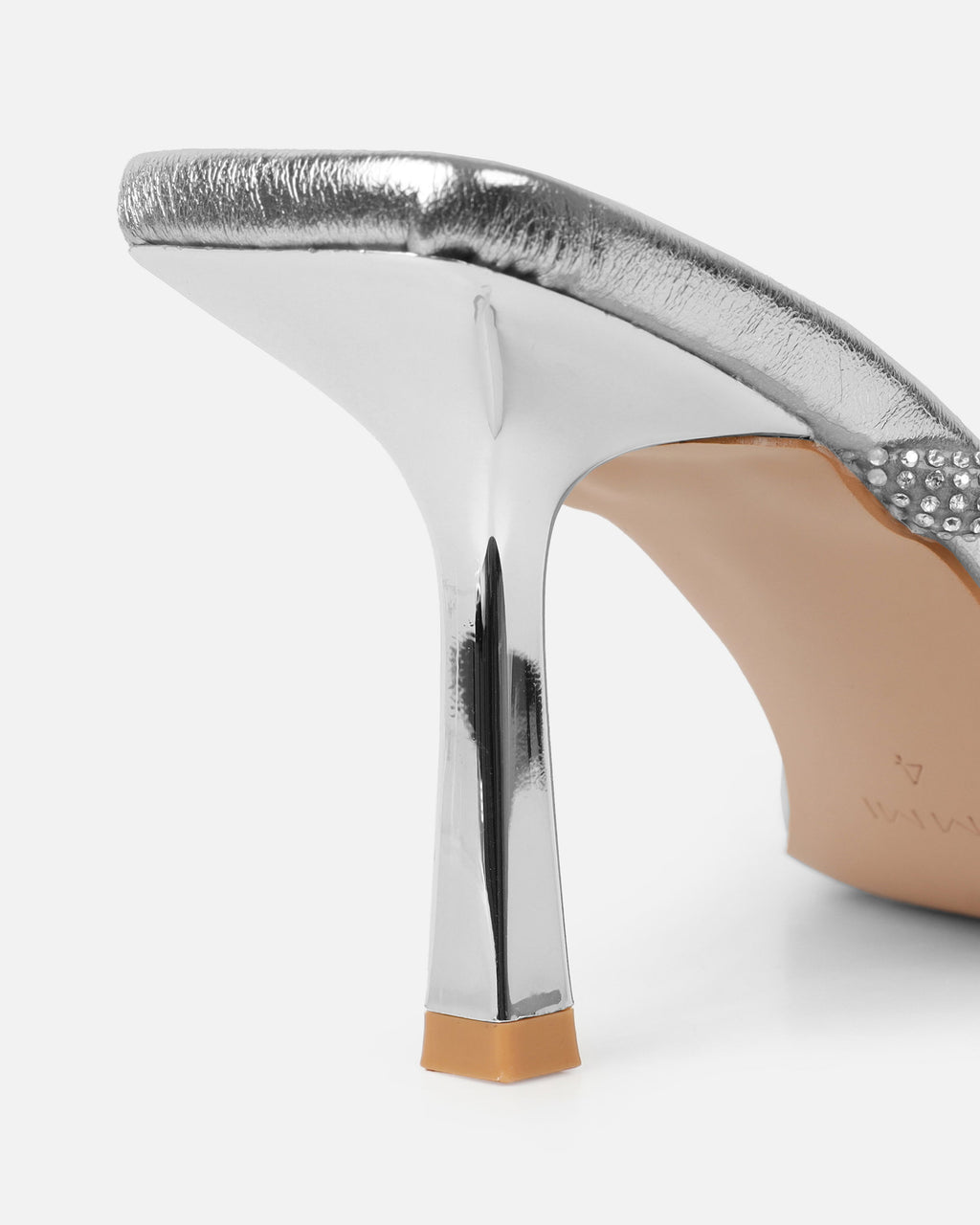 Emmie Silver Metallic Diamante Toe Thong Sandals