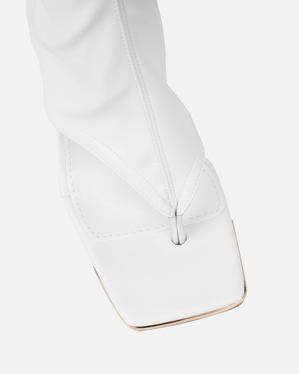 Senya White Toe Thong Heeled Boots