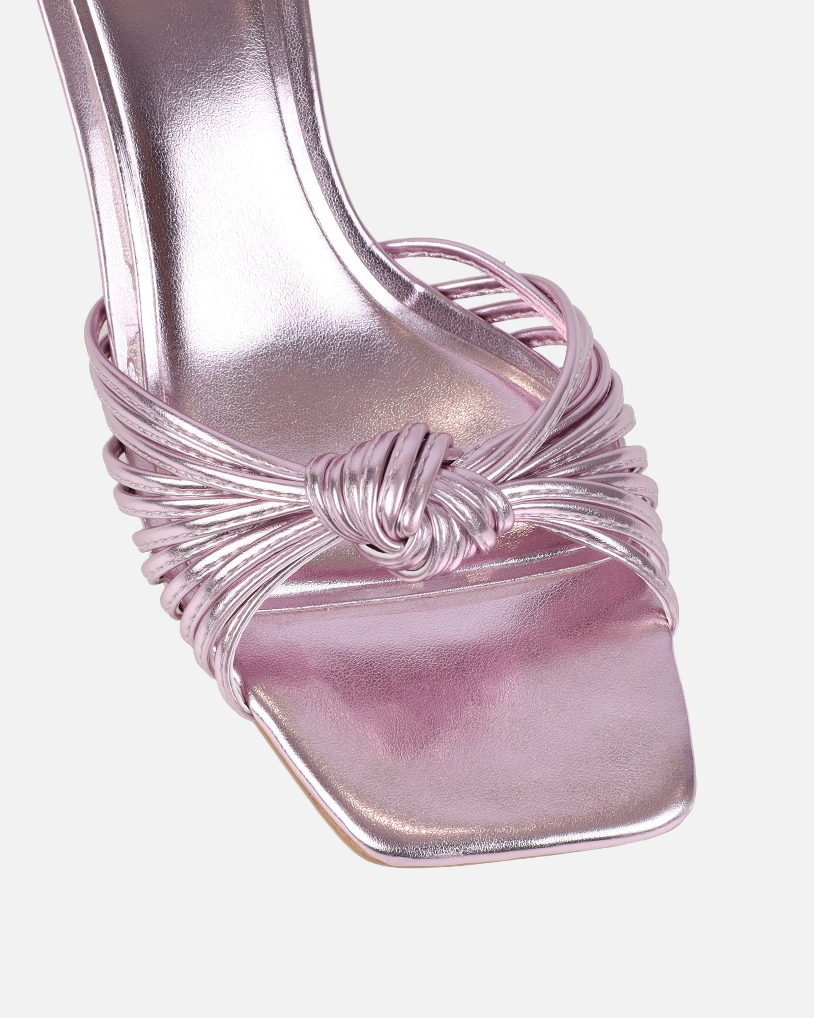 Erina Pink Metallic Knot Detail Mules
