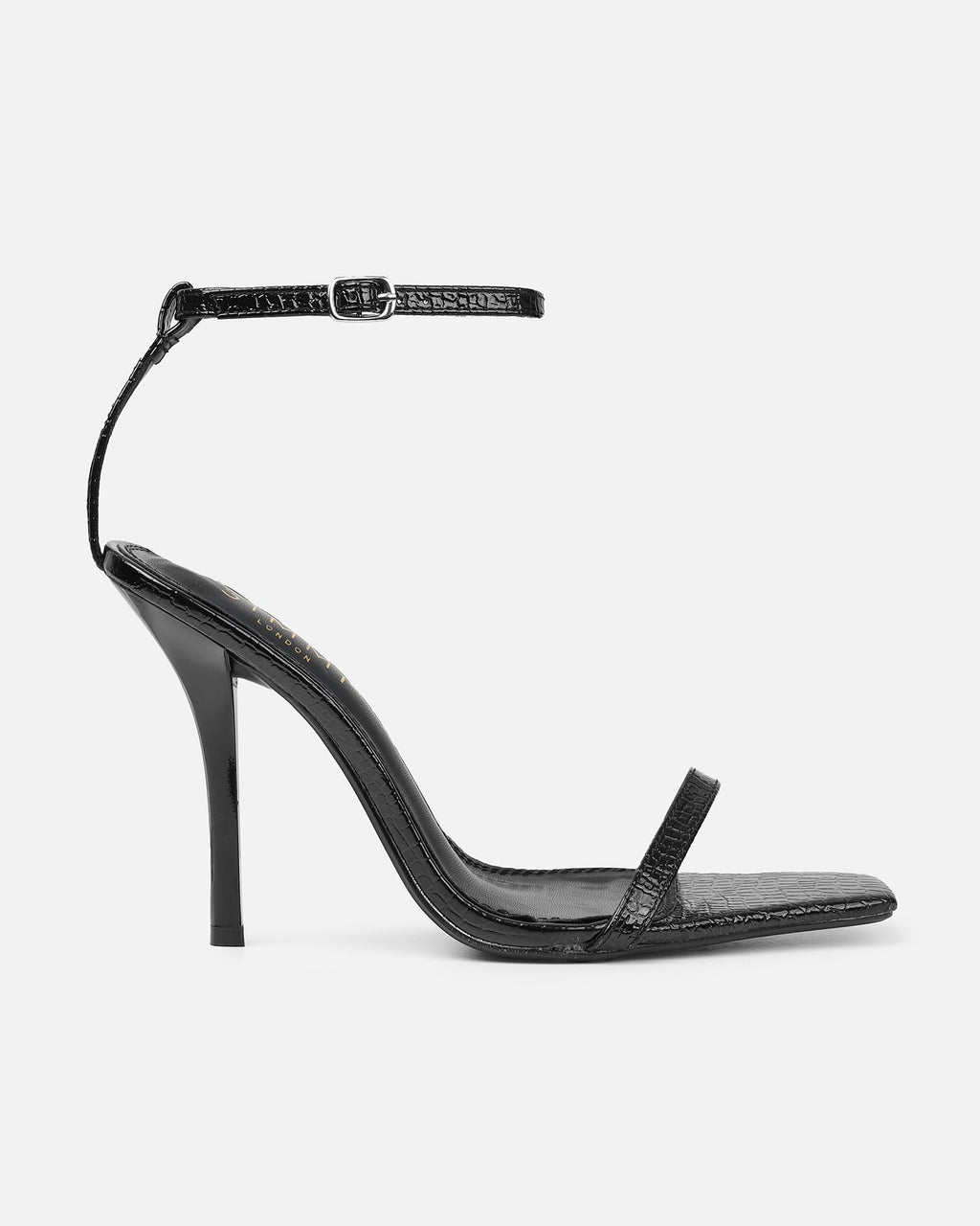 Dosia Black Snake Effect Two Part Sandals