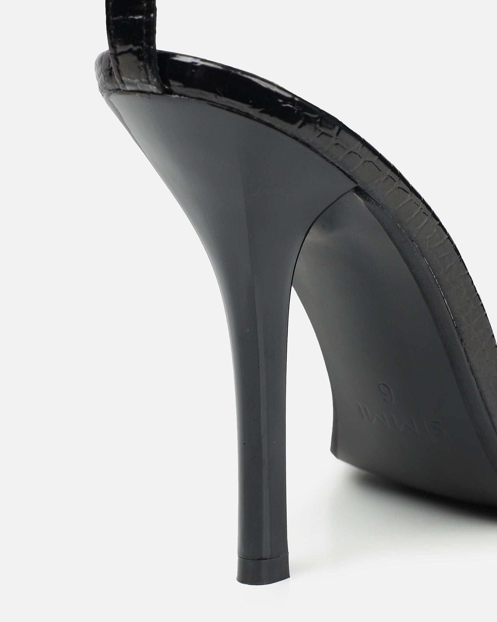 Dosia Black Snake Effect Two Part Sandals