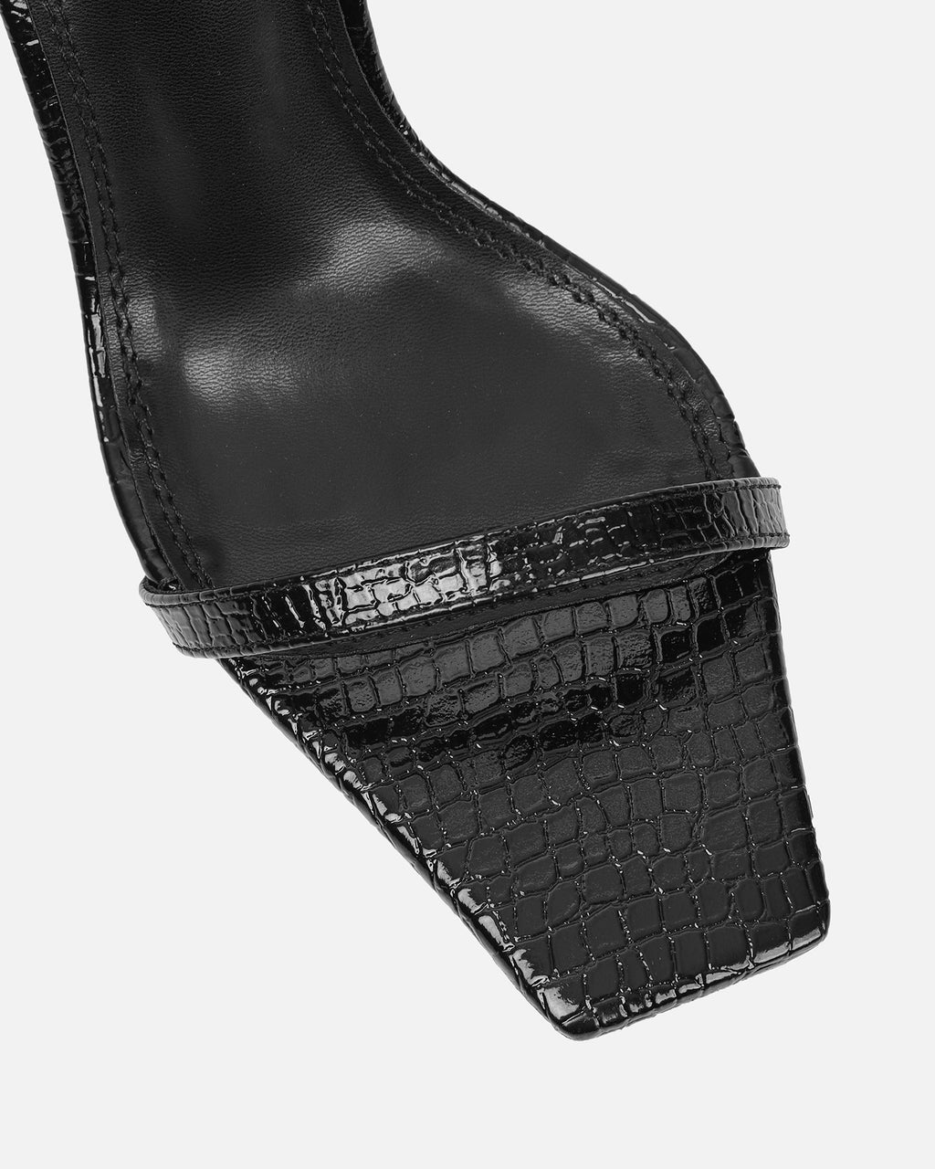 Dosia Black Snake Effect Two Part Sandals