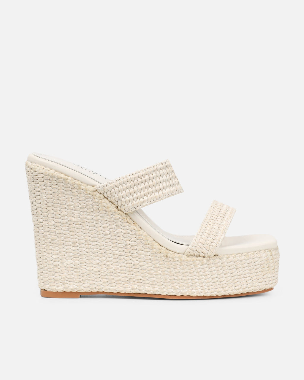 Neena Beige Raffia Wedge Sandals