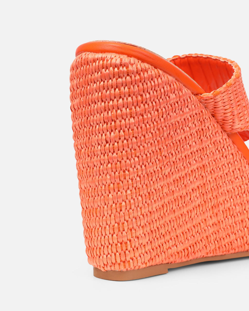 Neena Orange Raffia Wedge Sandals