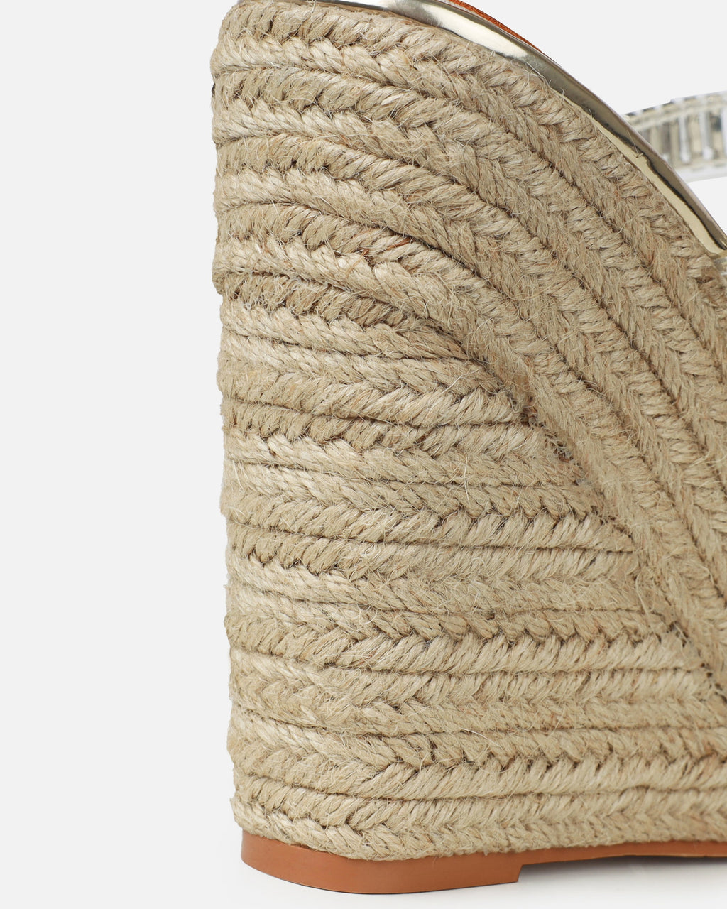 Celline Gold Diamante Strappy Espadrille Wedges