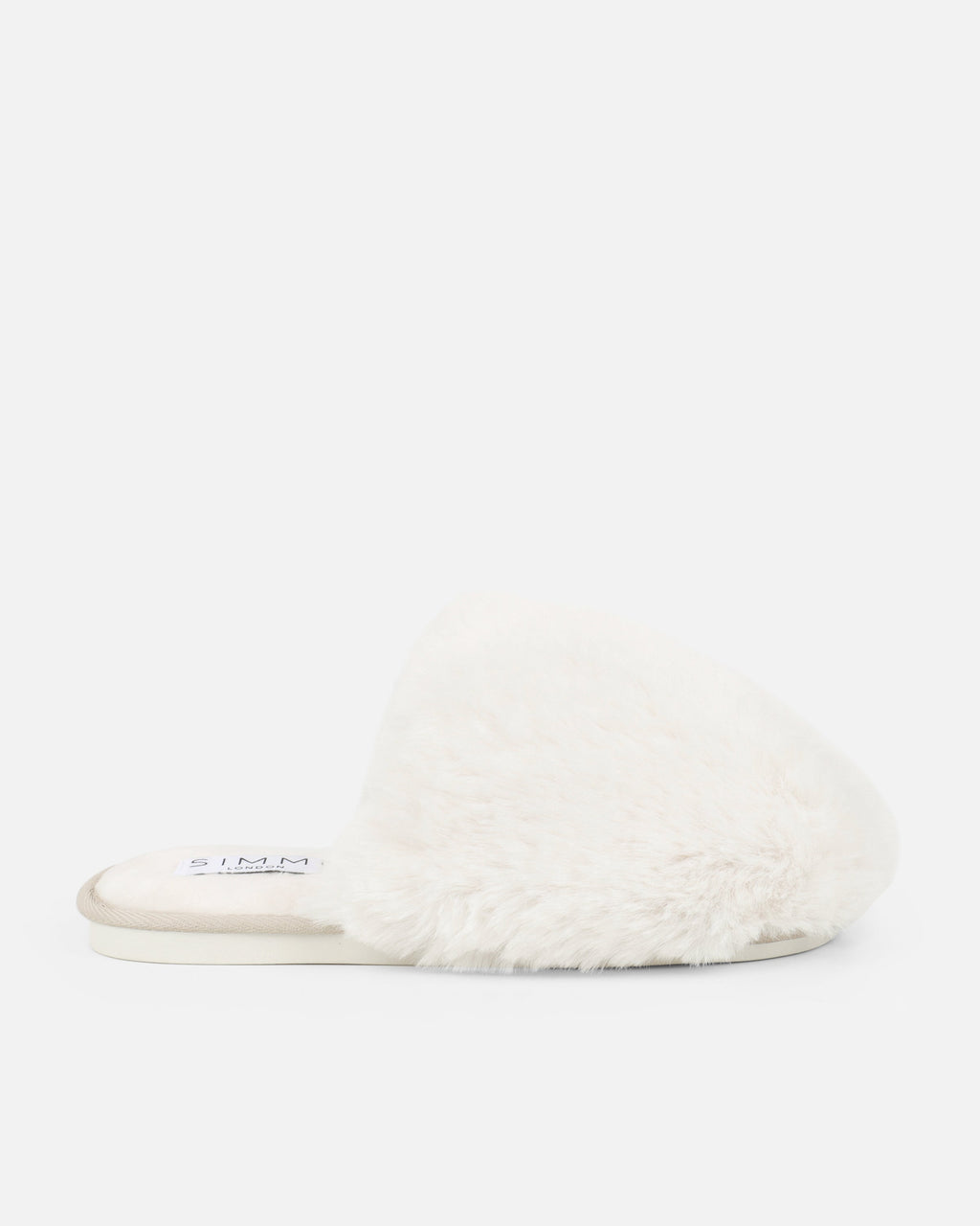 Fluff Cream Faux Fur Round Slippers