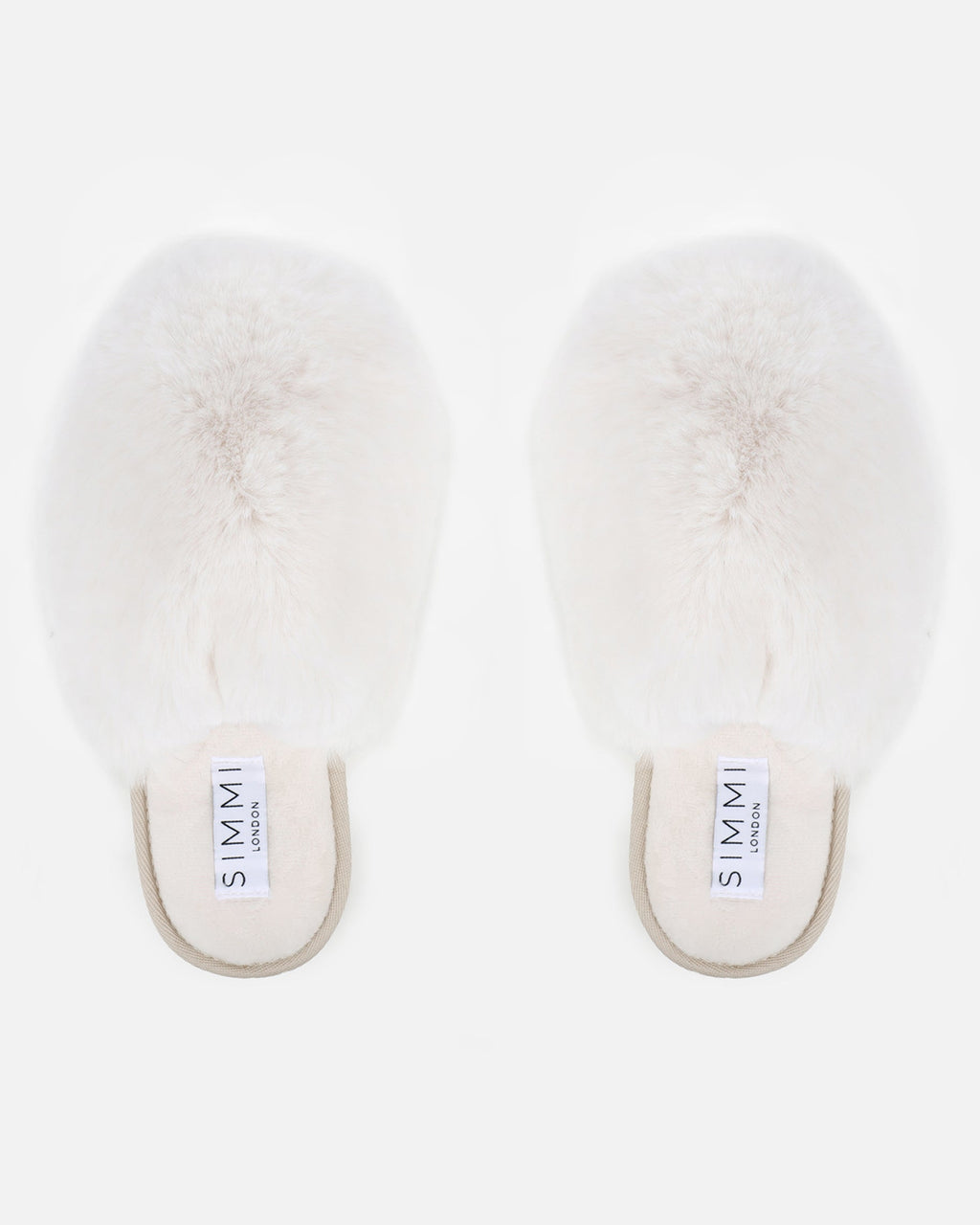 Fluff Cream Faux Fur Round Slippers