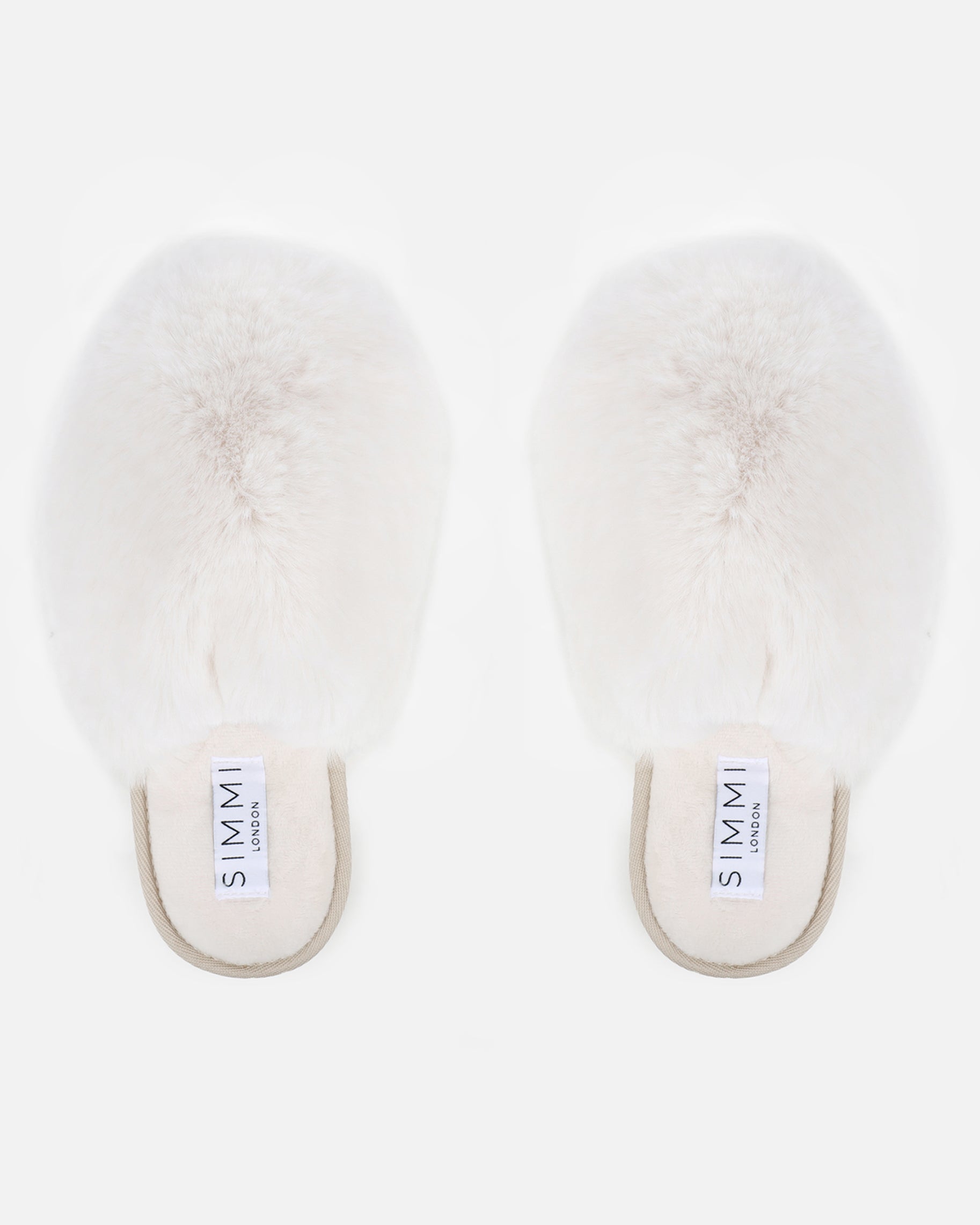 Fluff Cream Faux Fur Round Slippers