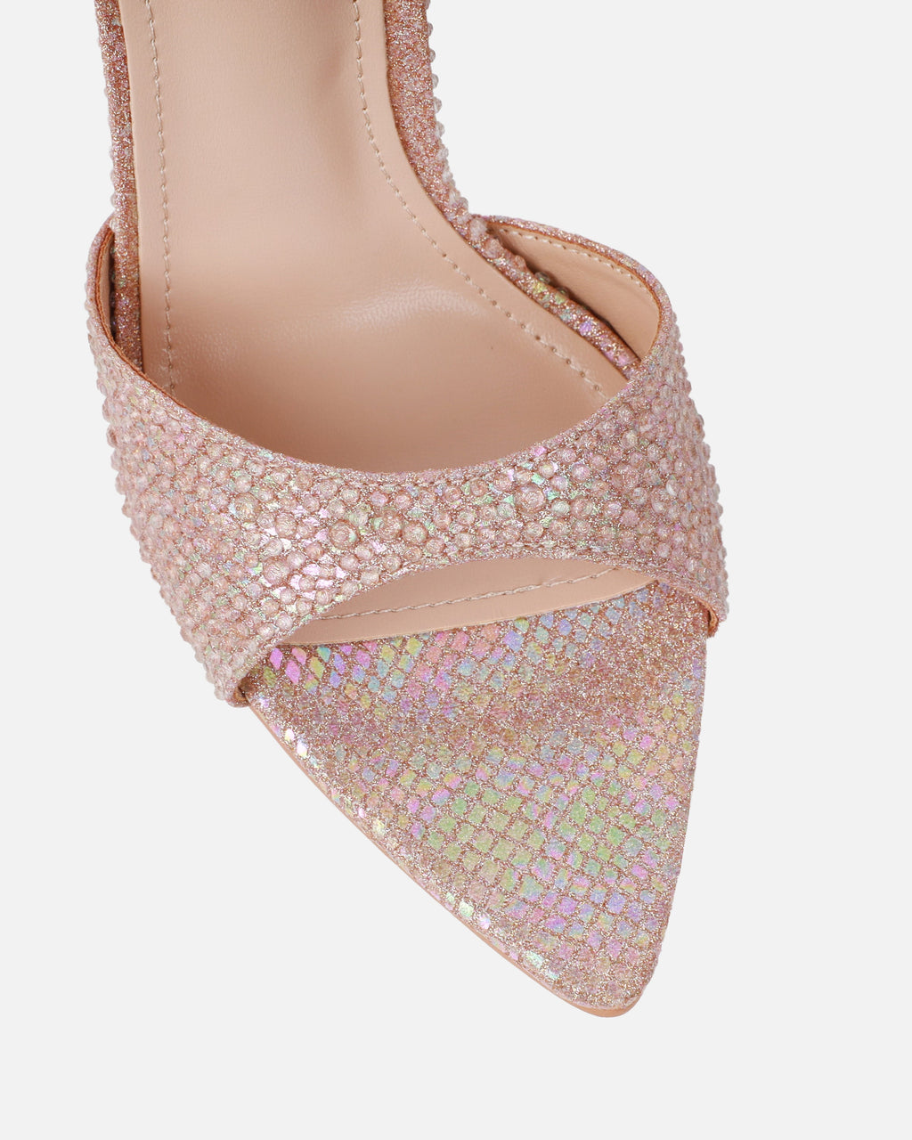 Reef Nude Glitter Snake Droplet Mule Sandals