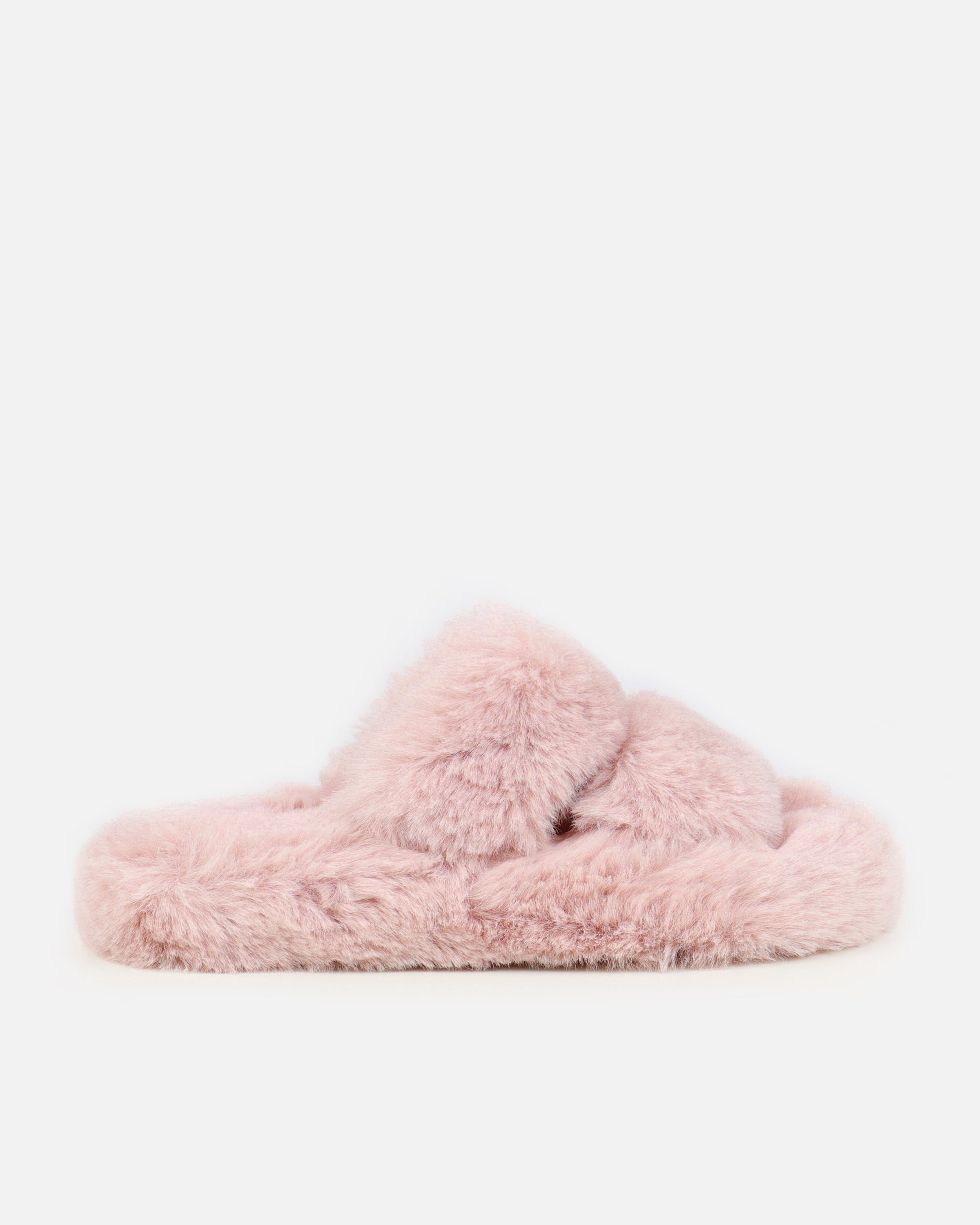 Fuzziest Blush Pink Faux Fur Fluffy Slippers
