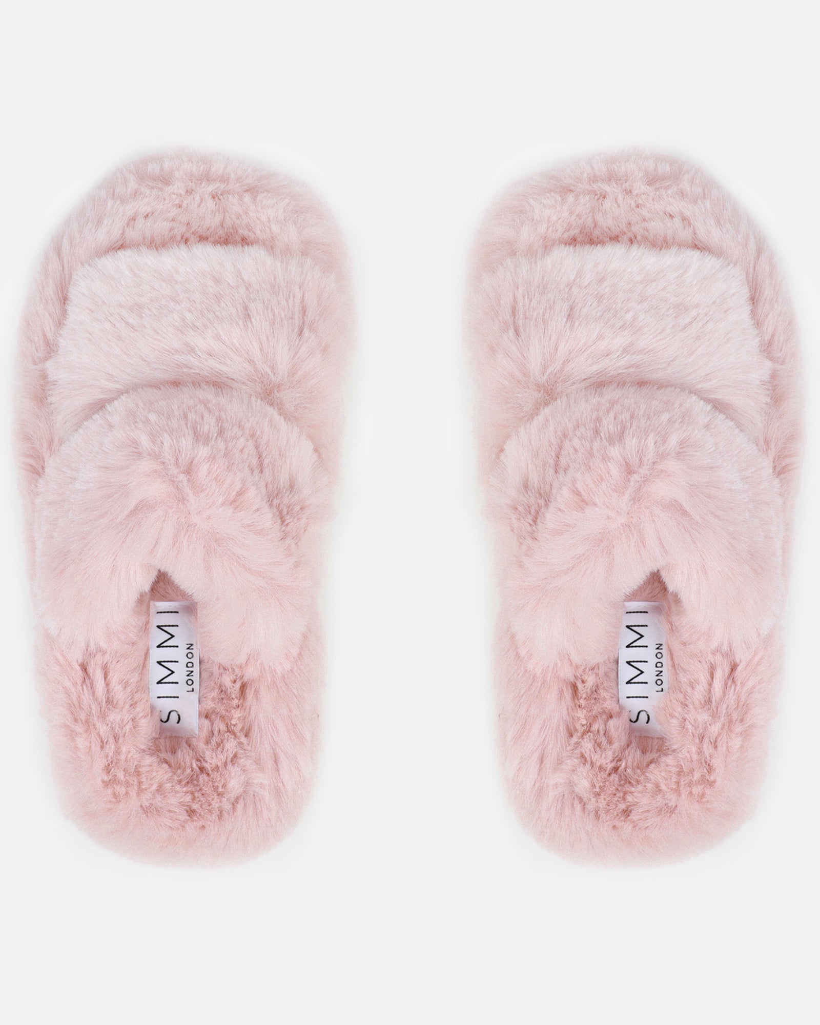Fuzziest Blush Pink Faux Fur Fluffy Slippers