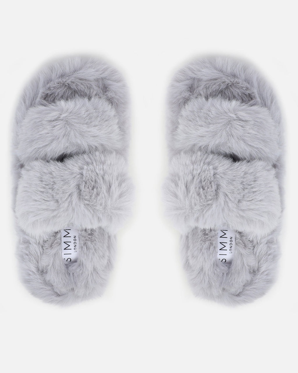 Fuzziest Grey Faux Fur Fluffy Slippers