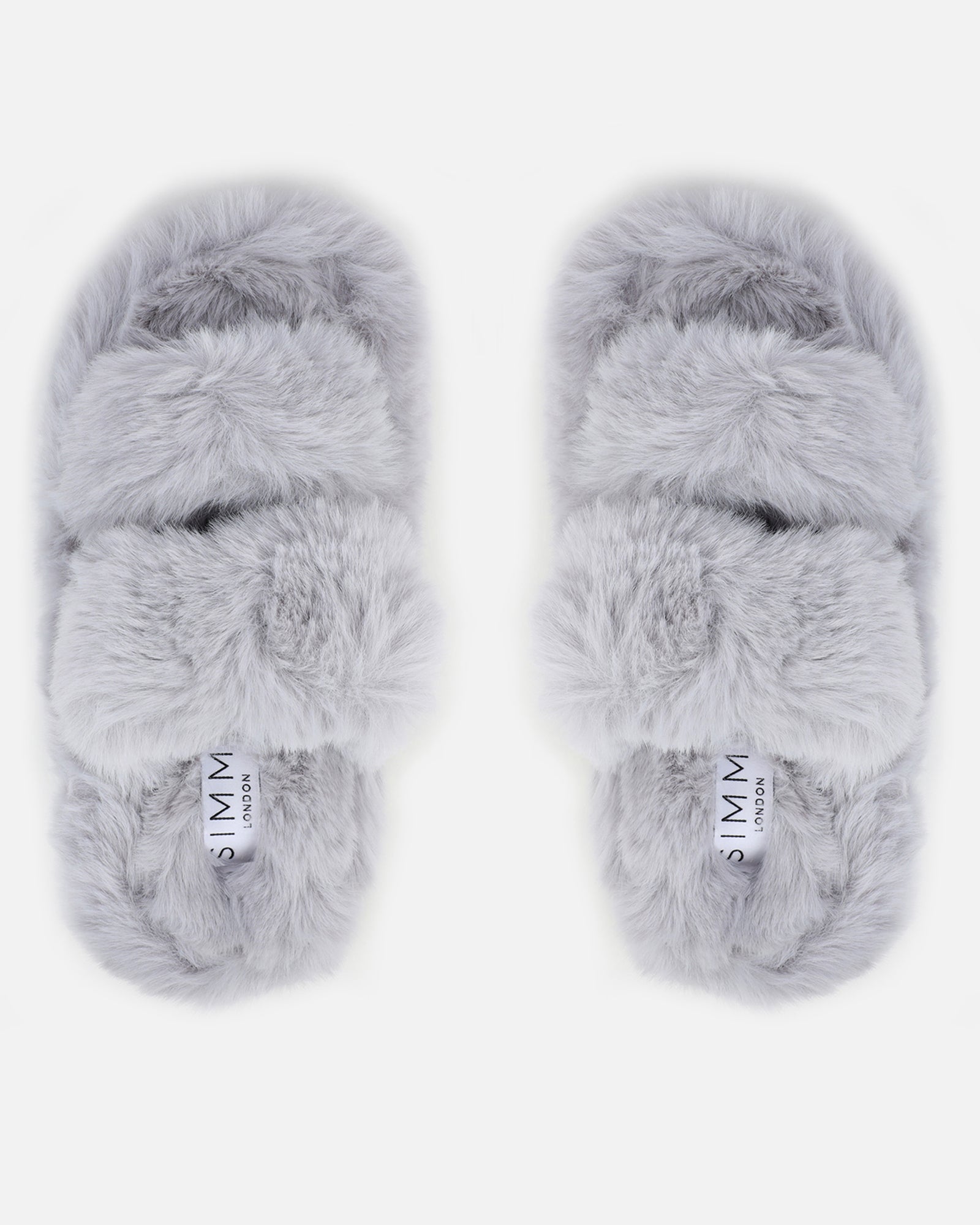 Fuzziest Grey Faux Fur Fluffy Slippers